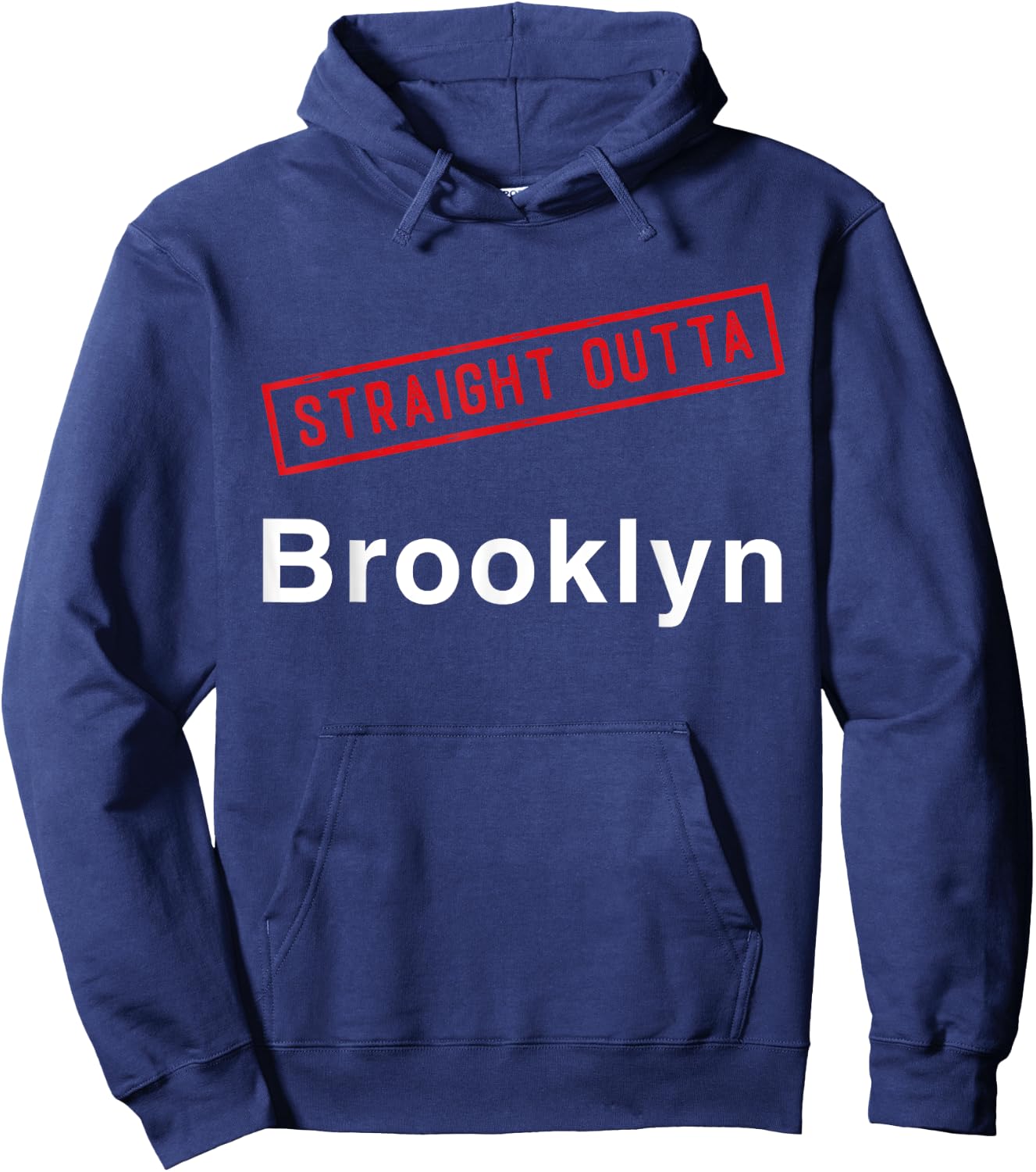 Straight Outta Brooklyn NY New York Hometown Neighborhood Hoodie - Hoodie | Navy