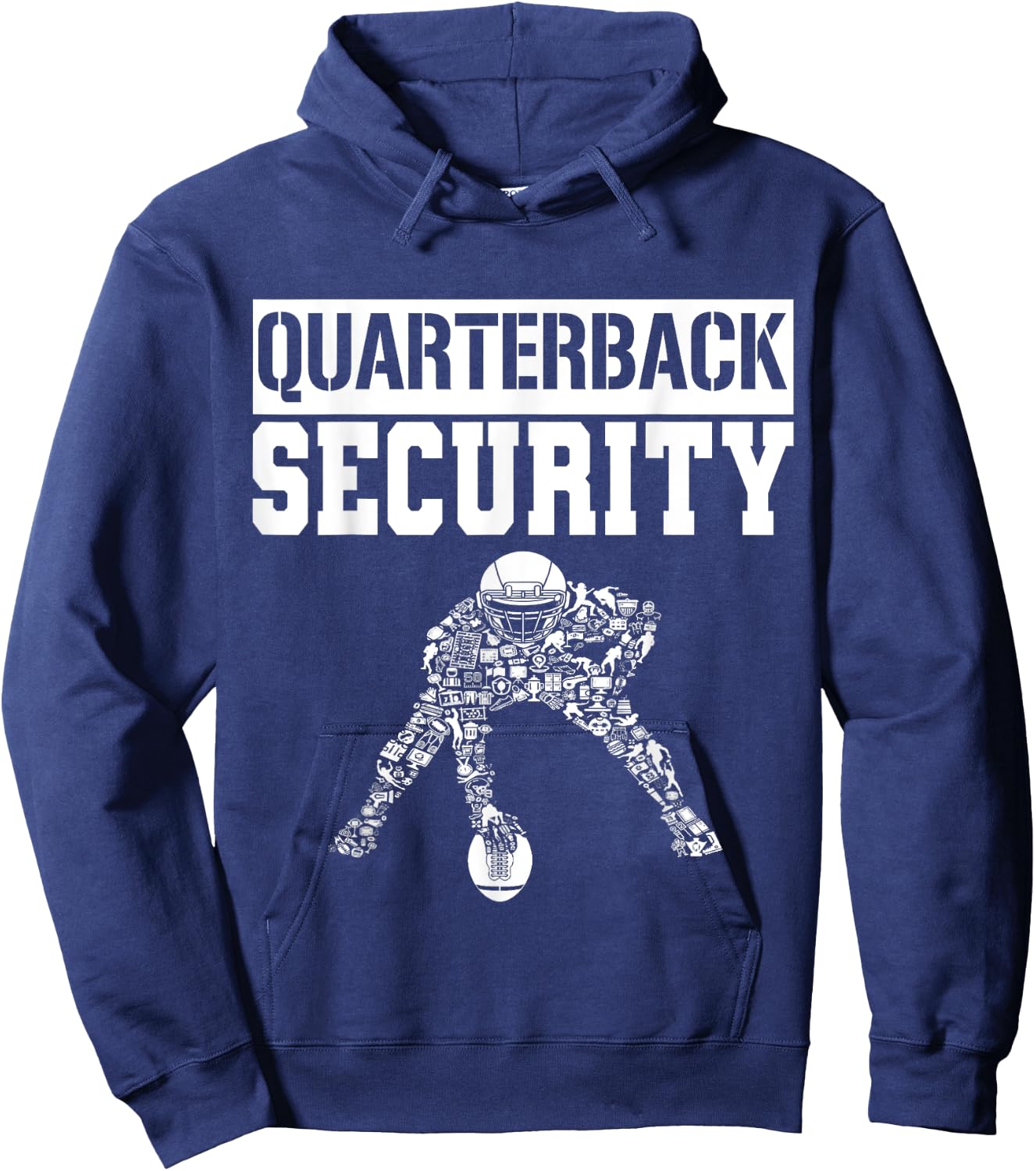 Football Offensive Lineman Quarterback Protection Security Hoodie - Hoodie | Navy