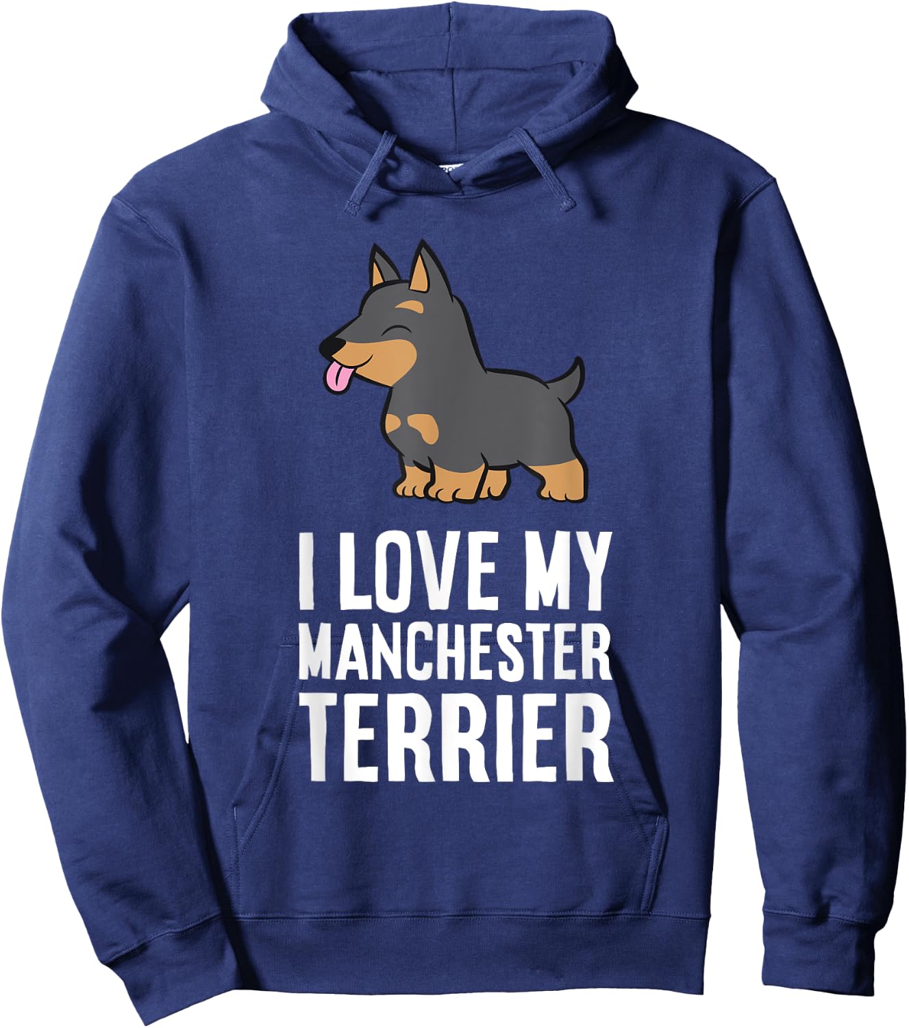 I Love My Manchester Terrier Dog Hoodie - Hoodie | Navy