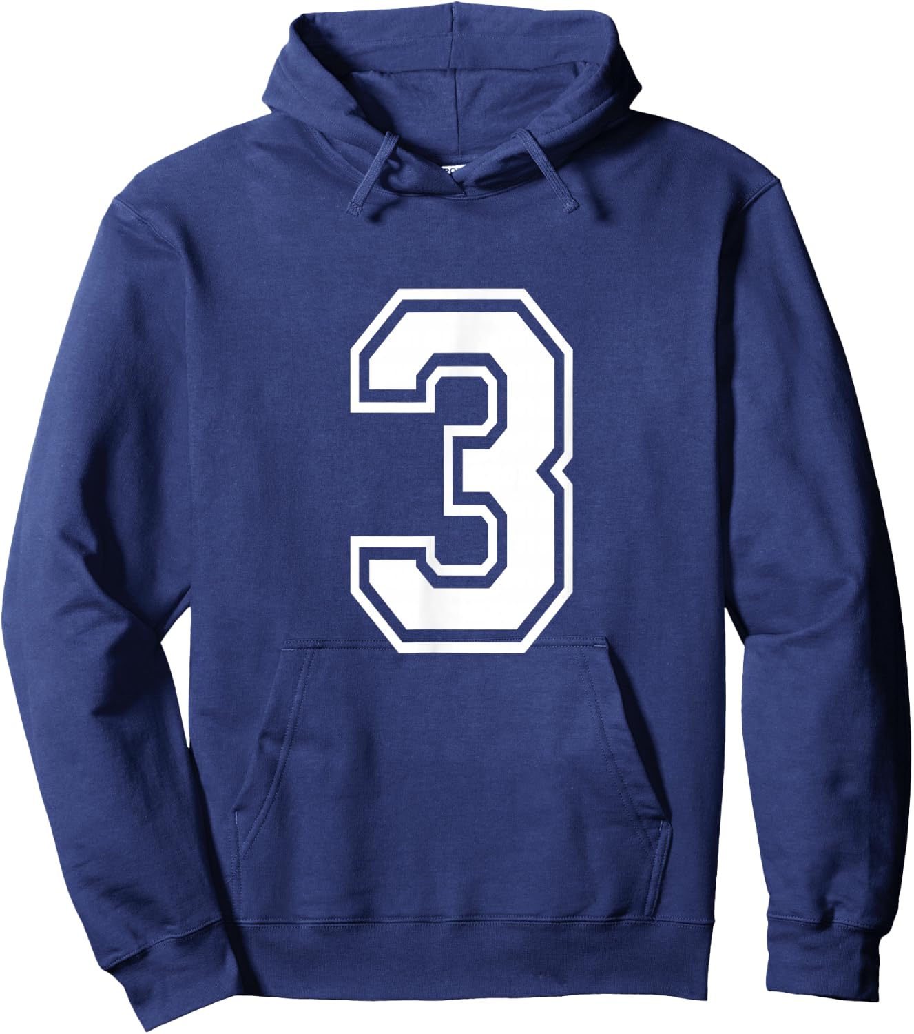 Number 3 Varsity Sports Team Jersey 3rd Birthday 3 Years Hoodie - Hoodie | Navy