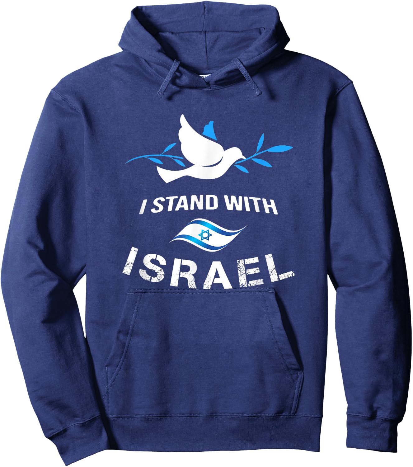 I Stand With Israel Shirts Israeli Flag Jewish Star Of David Hoodie - Hoodie | Navy
