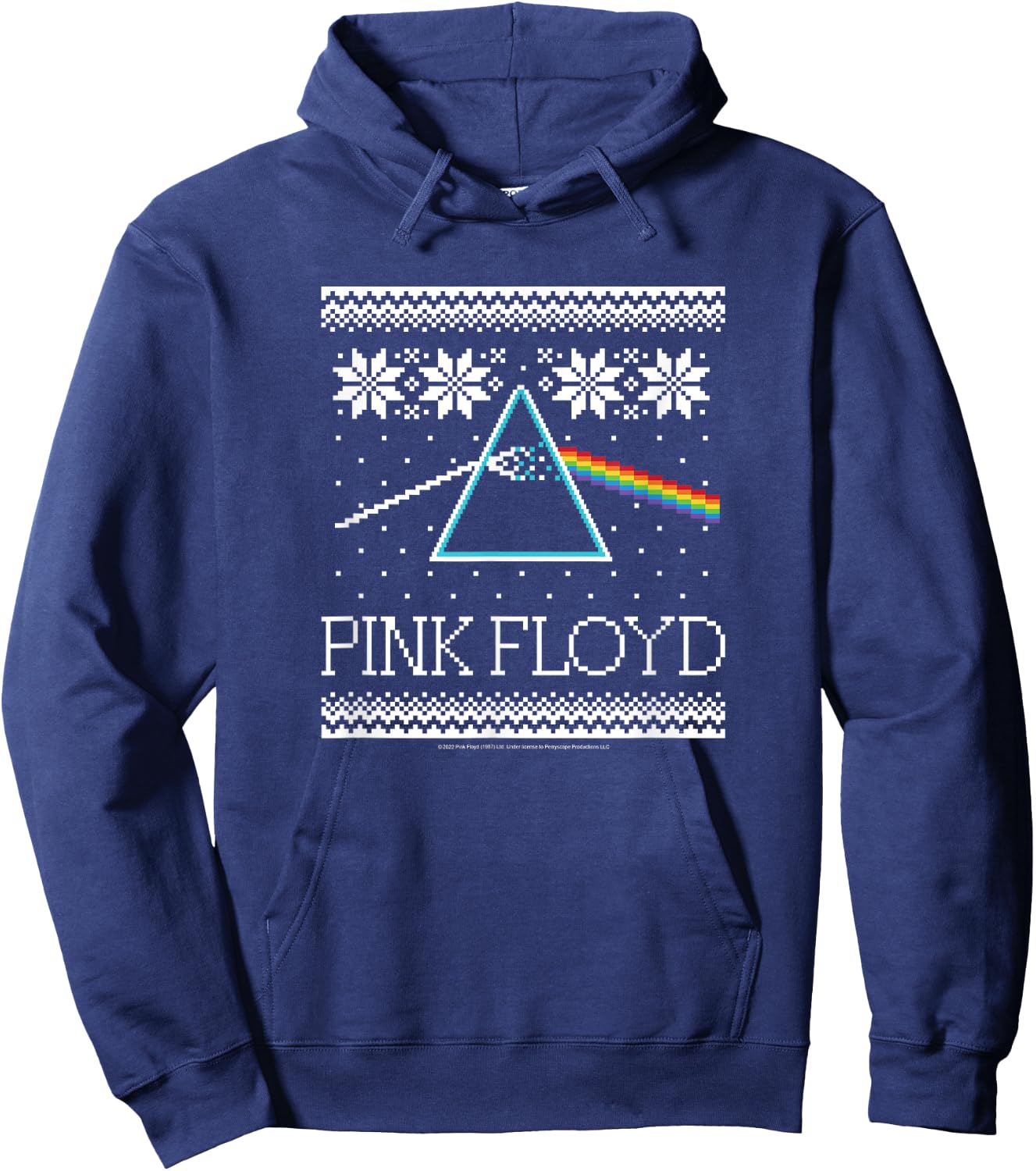 Pink Floyd - The Dark Side Of The Moon Christmas Pattern Hoodie - Hoodie | Navy