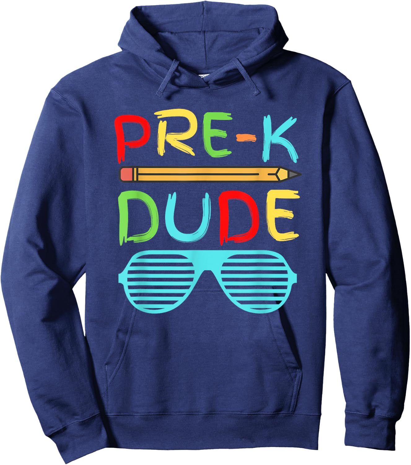 Pre-K Dude Shirt Funny Pencil Sunglasses First Day of School Hoodie - Hoodie | Navy
