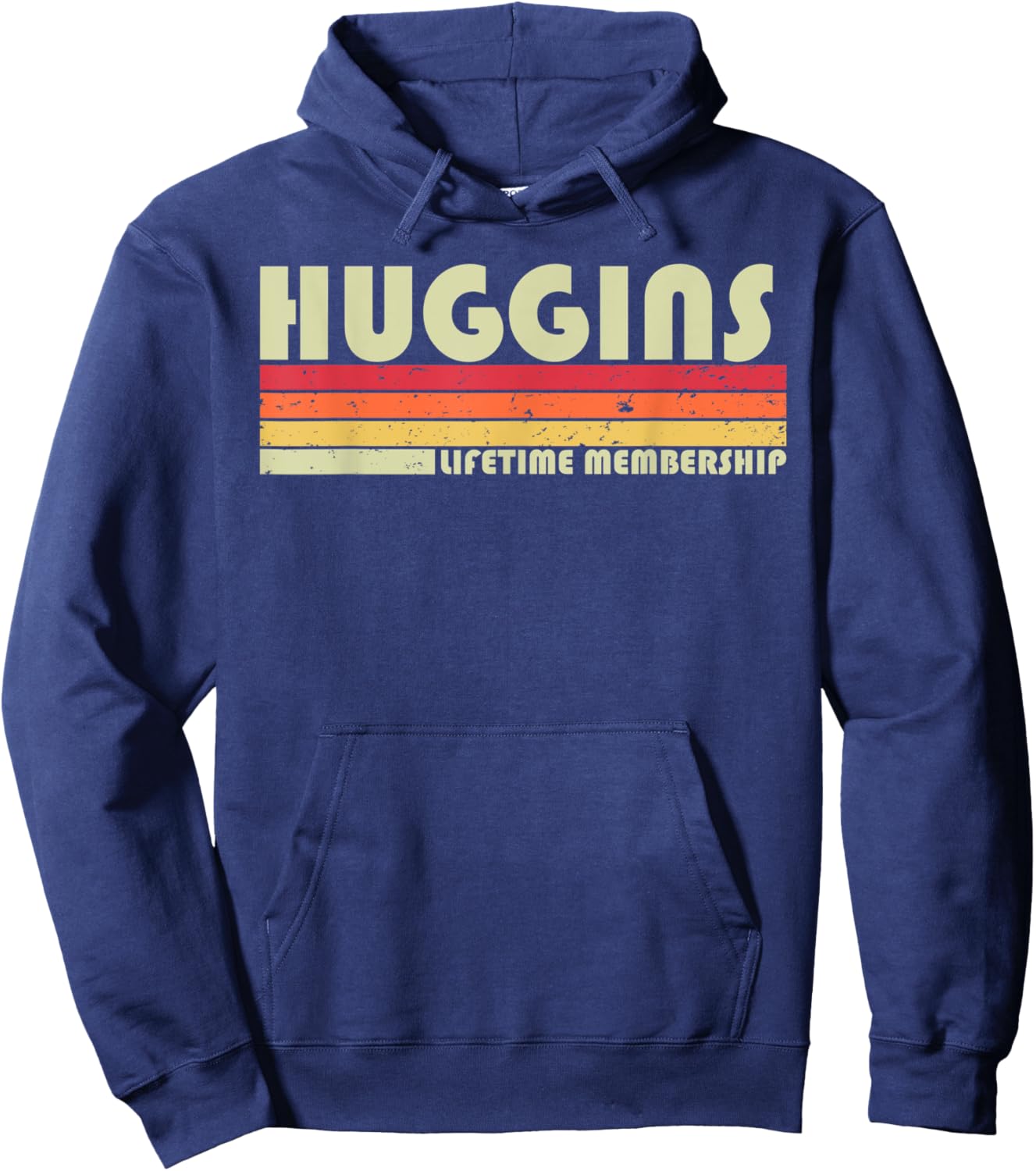 HUGGINS Surname Funny Retro Vintage 80s 90s Birthday Reunion Hoodie - Hoodie | Navy