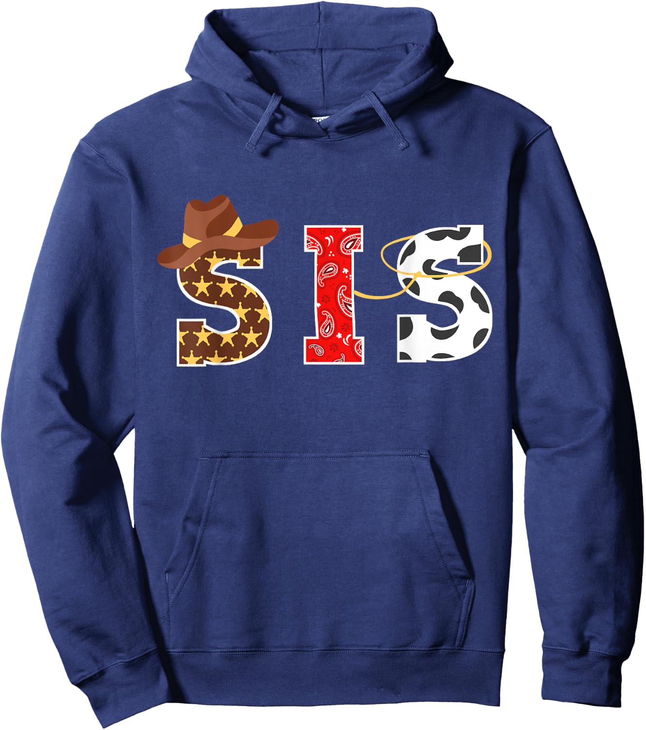 Cowboy Sis Western Rodeo Theme Kids Birthday Matching Family Hoodie - Hoodie | Navy