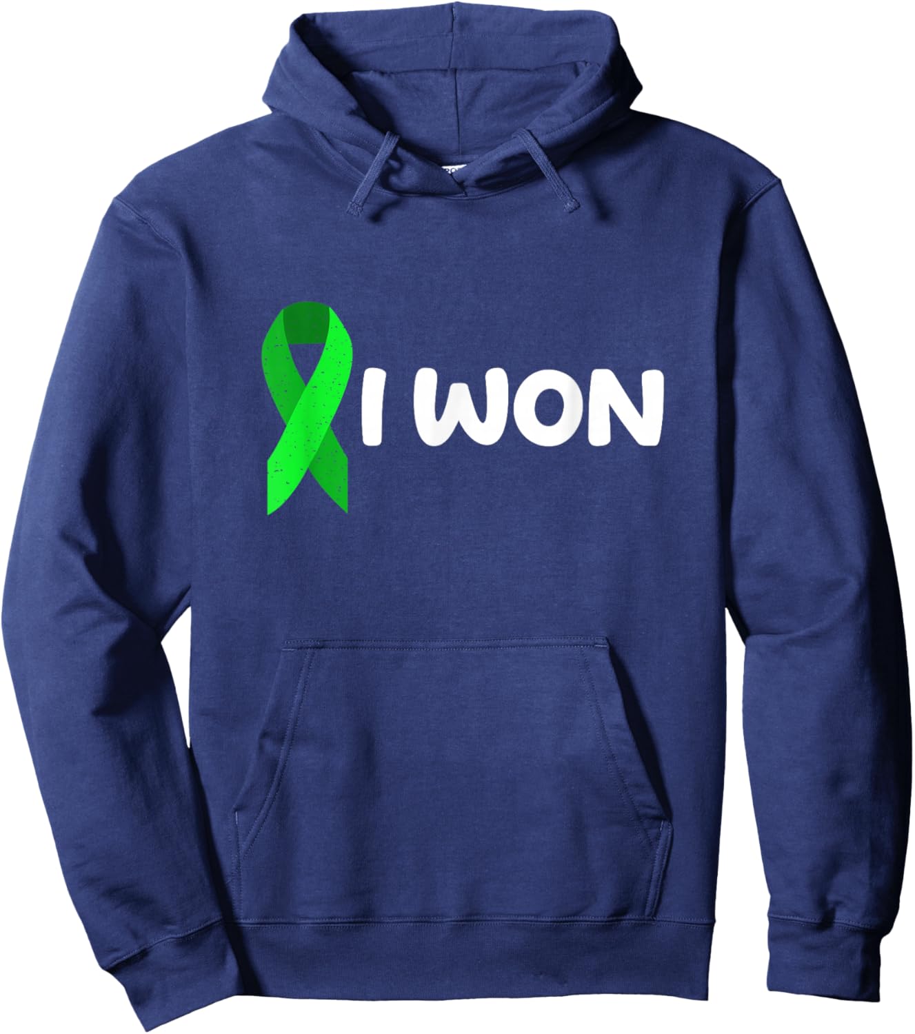 I Won! Liver Cancer survivor. Green ribbon Hoodie - Hoodie | Navy