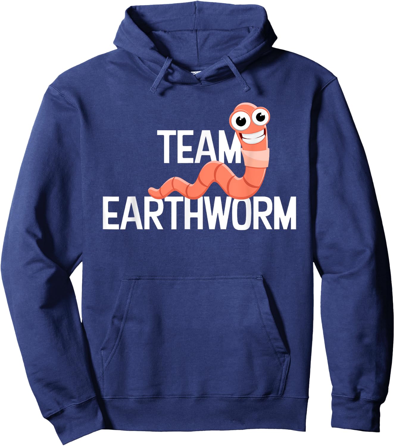 Team Earthworm Smile Worm Funny Graphic Novelty Hoodie - Hoodie | Navy