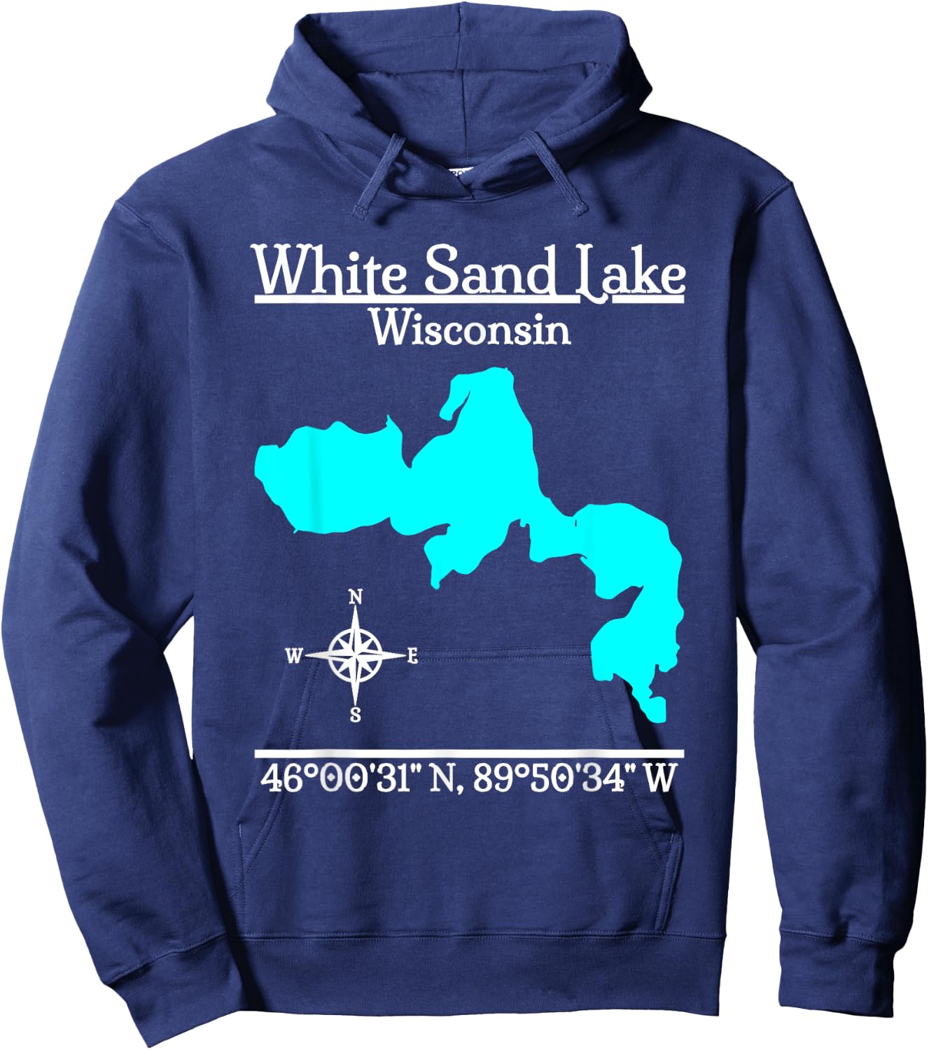 White Sand Lake, Wisconsin Hoodie - Hoodie | Navy