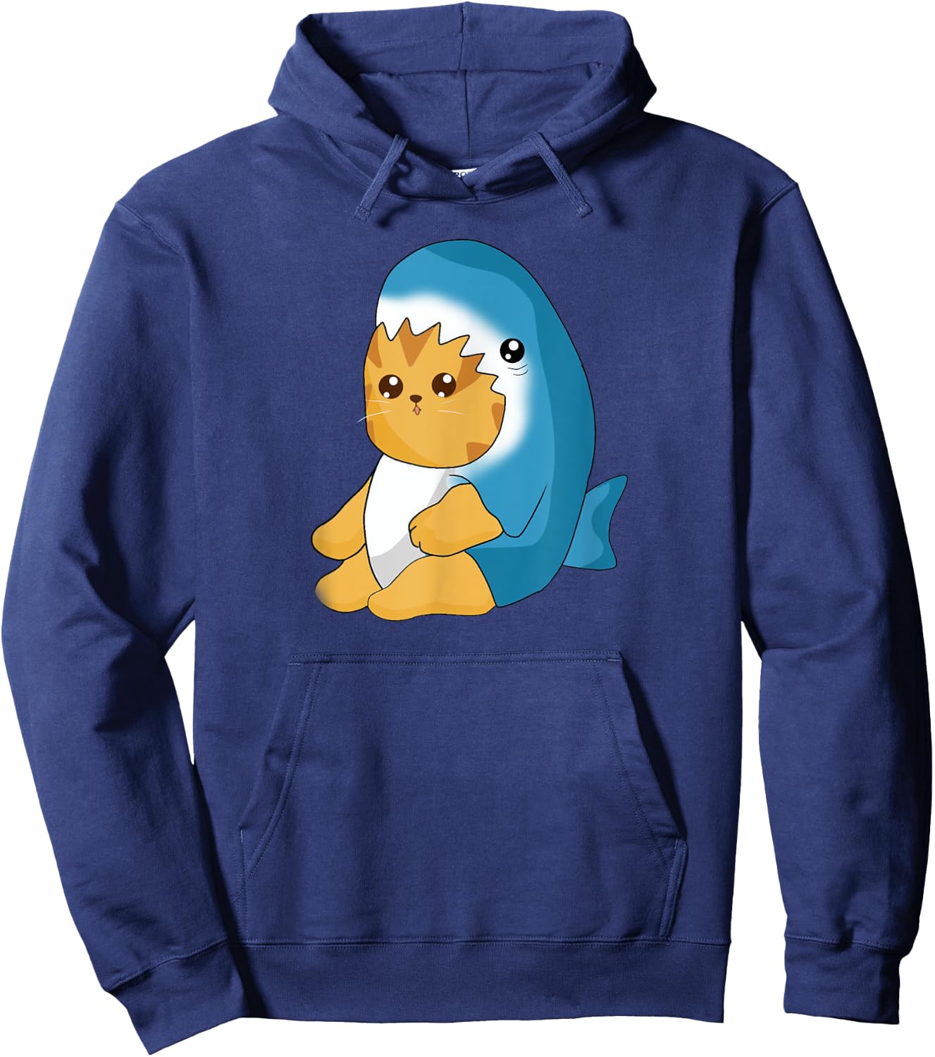 Cute Cat insdie Shark Costume, Kawaii Cat Lover Men Women Kids Hoodie - Hoodie | Navy