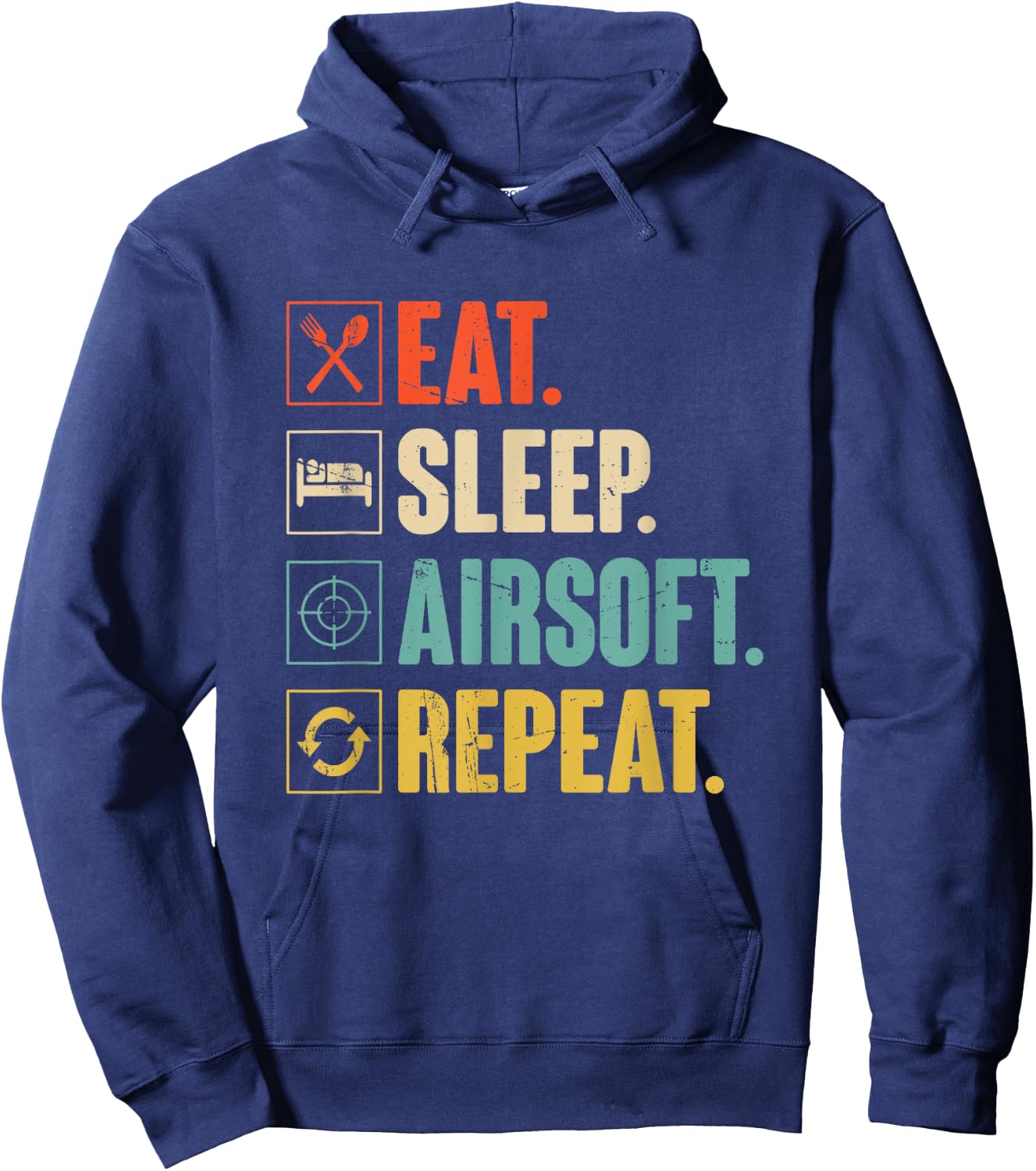 Eat Sleep Airsoft Repeat Funny Air-Soft Sport Gift Hoodie - Hoodie | Navy