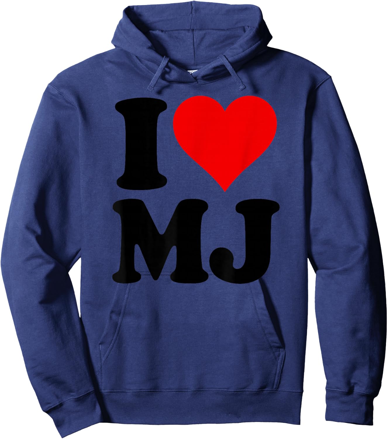 I Love Heart MJ M J M.J. Hoodie - Hoodie | Navy