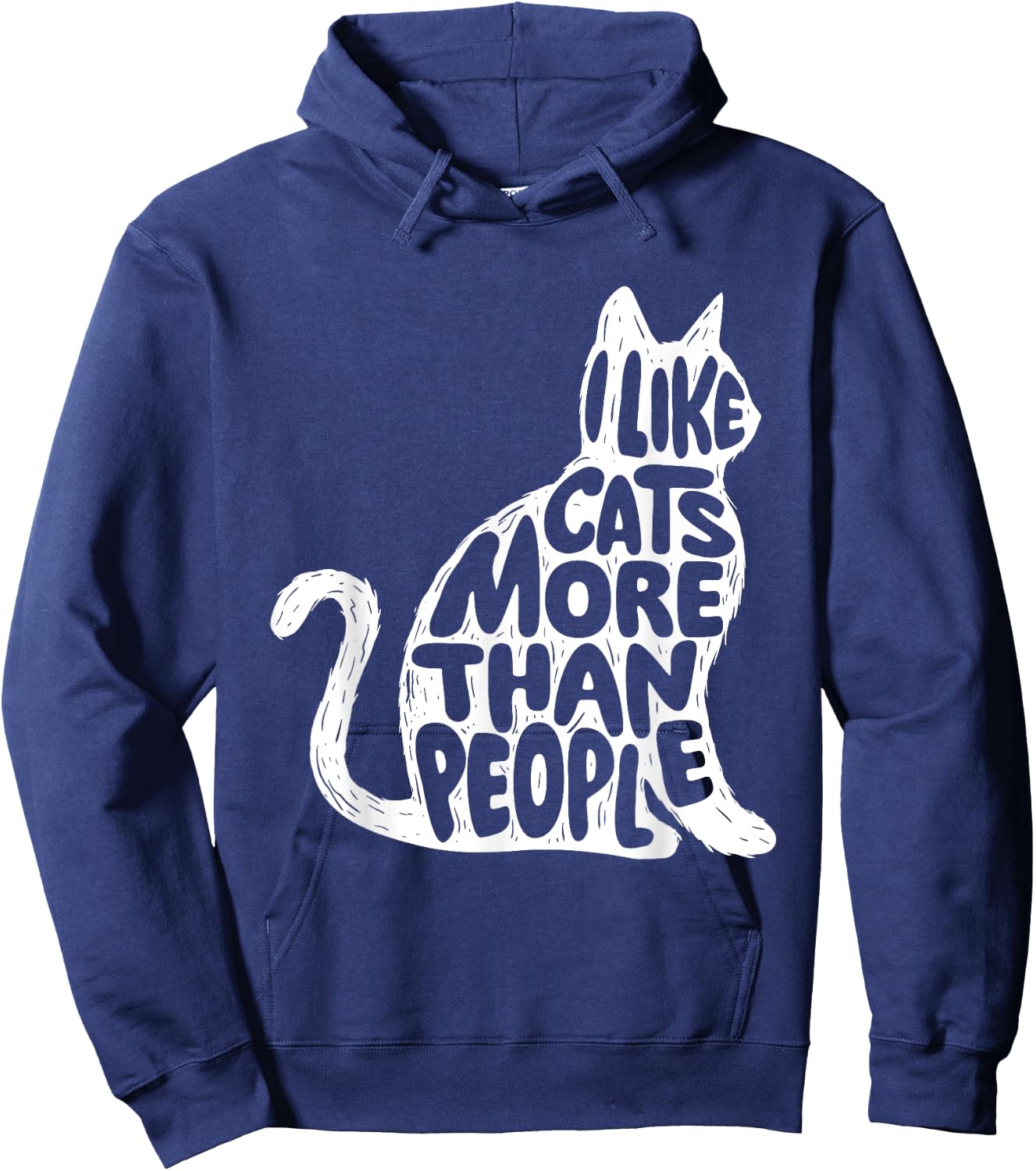 I Like Cats More Than People - Cat Lover Kitten Kitty Owner Women Girls Kids Hoodie - Hoodie | Navy