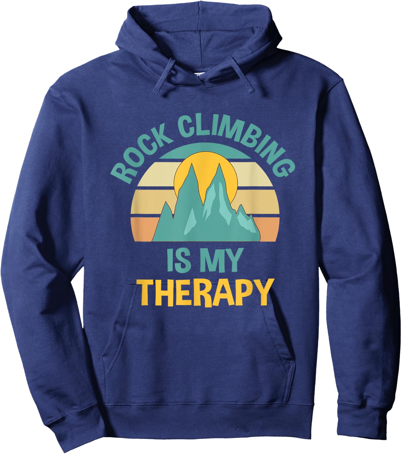 Rock Climbing as Therapy Funny Outdoor Hiking Hoodie - Hoodie | Navy