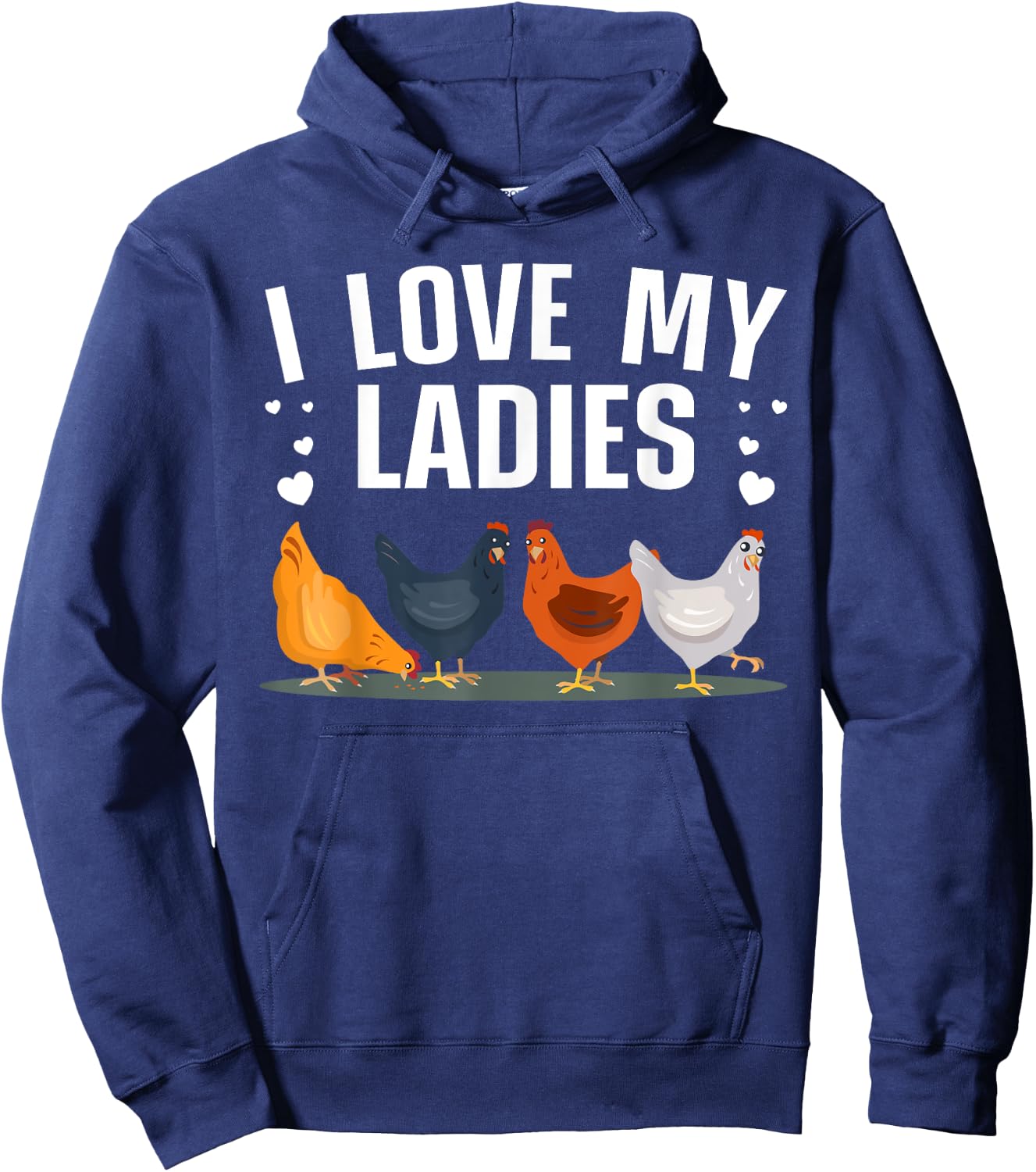 Funny Chicken Art Men Women Ladies Chicken Farmer Whisperer Hoodie - Hoodie | Navy