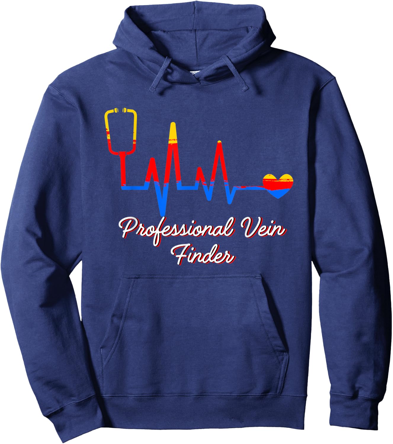 Professional Vein Finder ER Nurse Medical Staff Hoodie - Hoodie | Navy