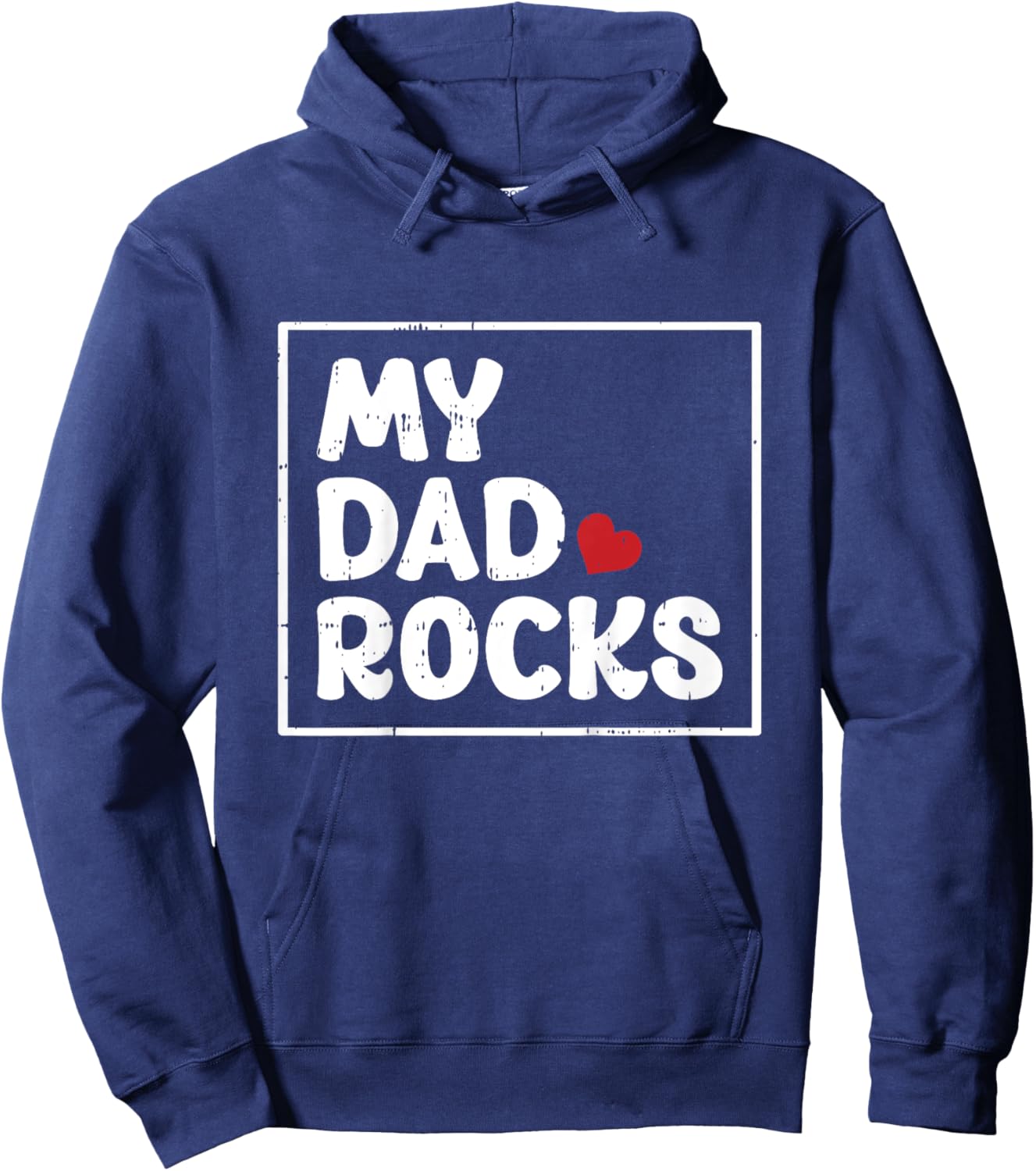 My Dad Rocks Fathers Day Cool Baby Boys Girls Kids Toddlers Hoodie - Hoodie | Navy
