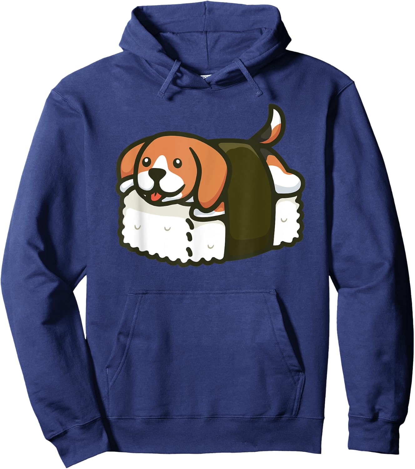 Beagle Nigiri Sushi Seaweed Dog Hoodie - Hoodie | Navy