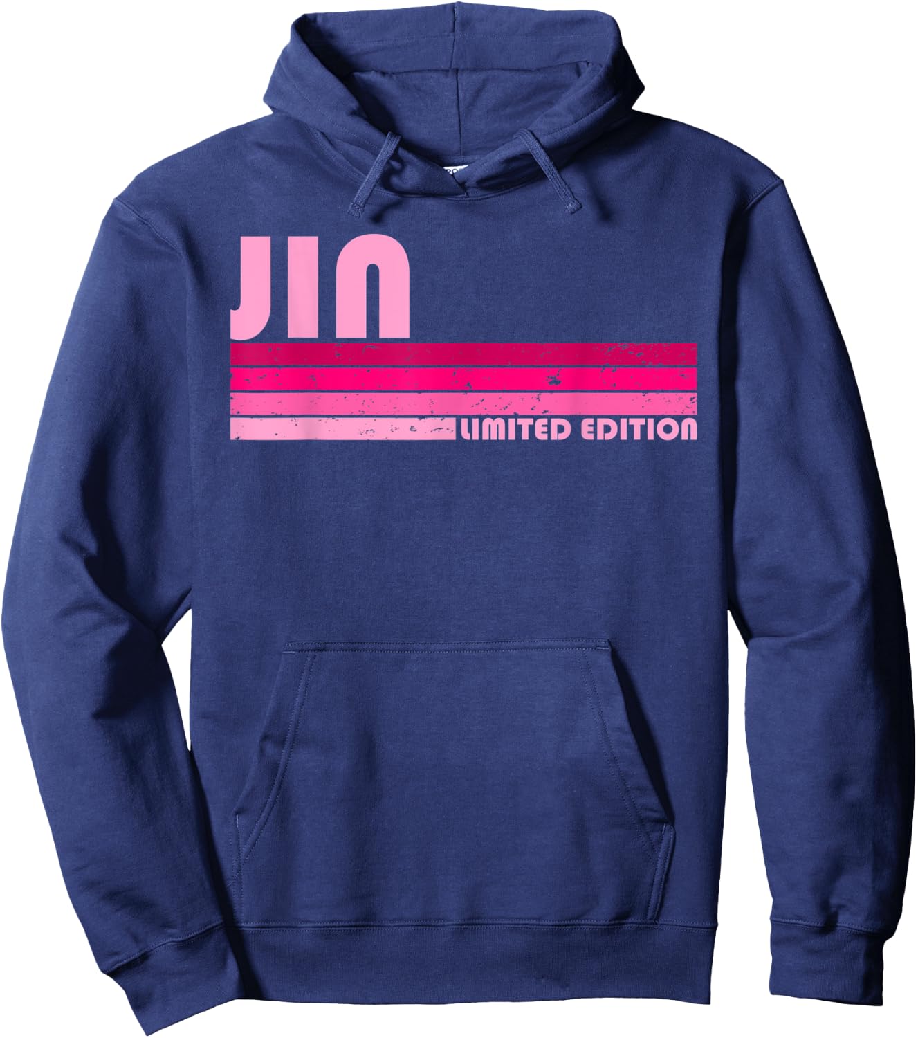 JIN Name Personalized Retro Vintage 80s 90s Birthday Hoodie - Hoodie | Navy