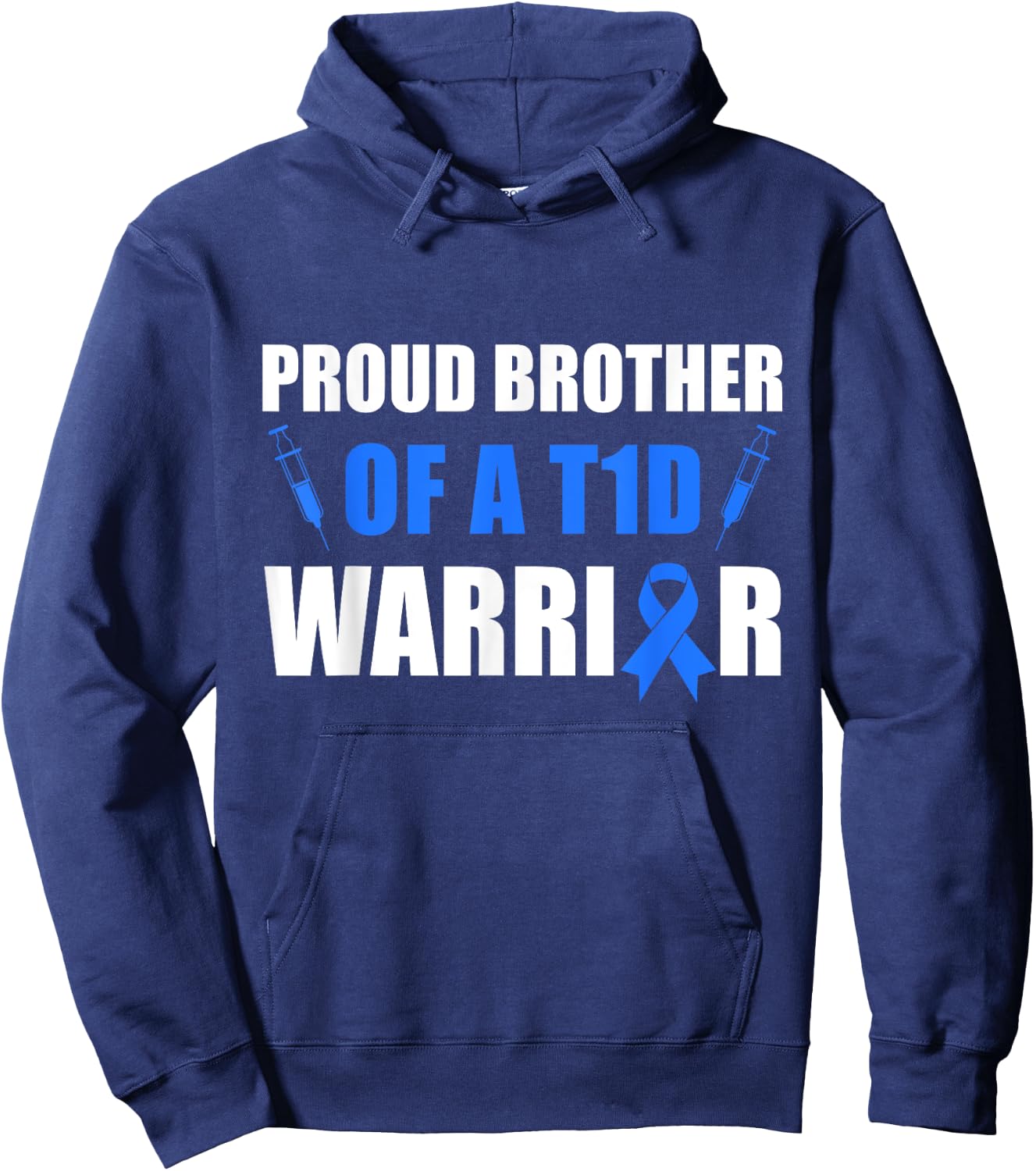 Diabetes Proud Brother Of A T1D Warrior Support Month Hoodie - Hoodie | Navy