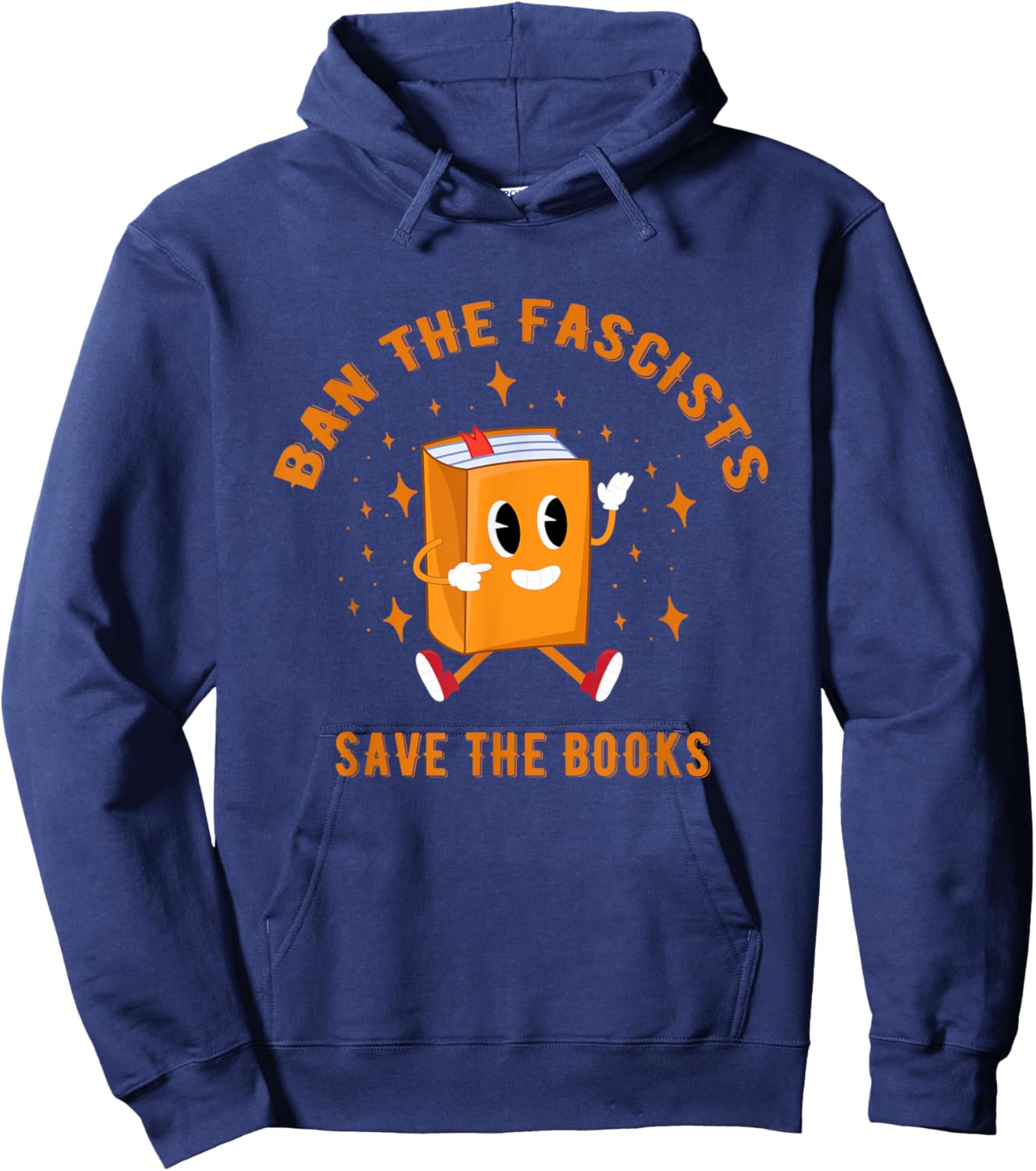 Ban The Fascists Save The Books funny retro vintage Hoodie - Hoodie | Navy