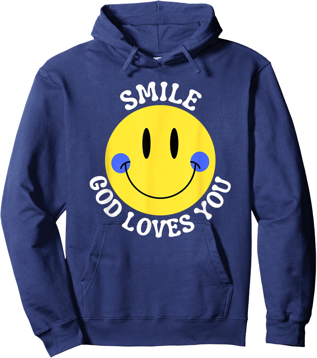 Smile God Loves You Happy Faith Love Jesus Christ VBS Cute Hoodie - Hoodie | Navy