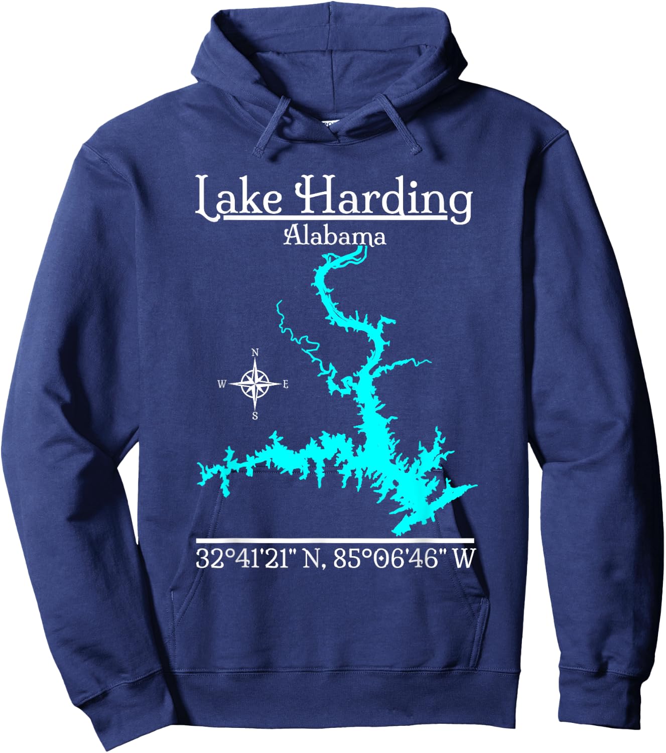 Lake Harding, Alabama Hoodie - Hoodie | Navy