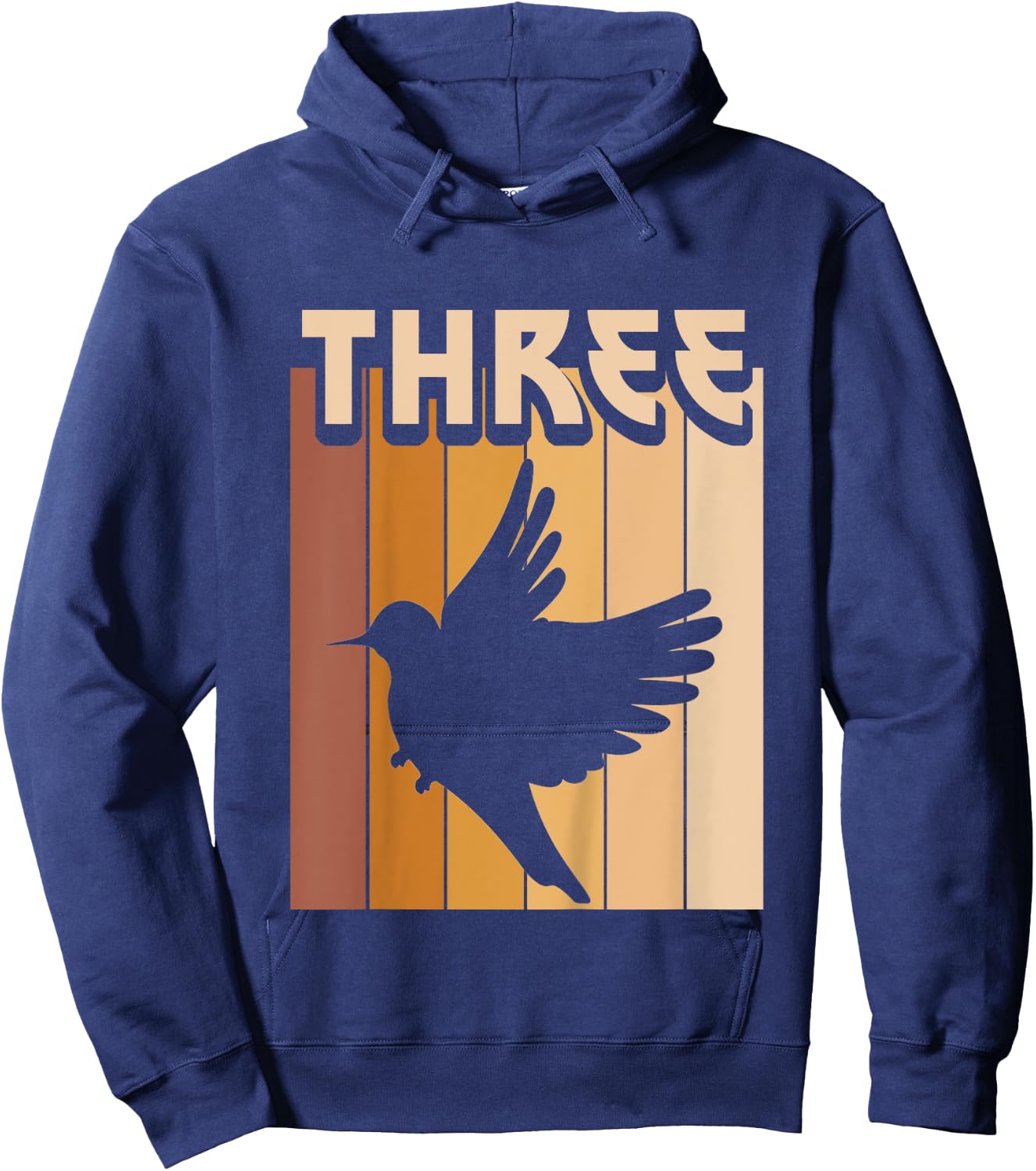 Kids 3 Year Old Bird Birthday Boy Girl 3rd Birthday Birds Hoodie - Hoodie | Navy
