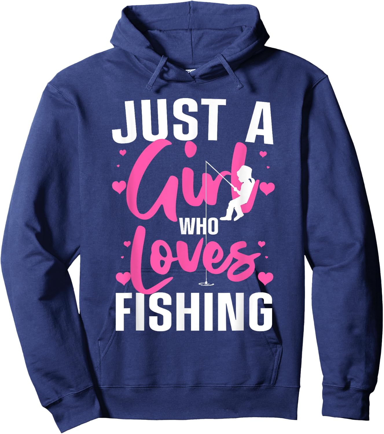Funny Fishing Design For Girls Women Kids Angler Fish Lover Hoodie - Hoodie | Navy