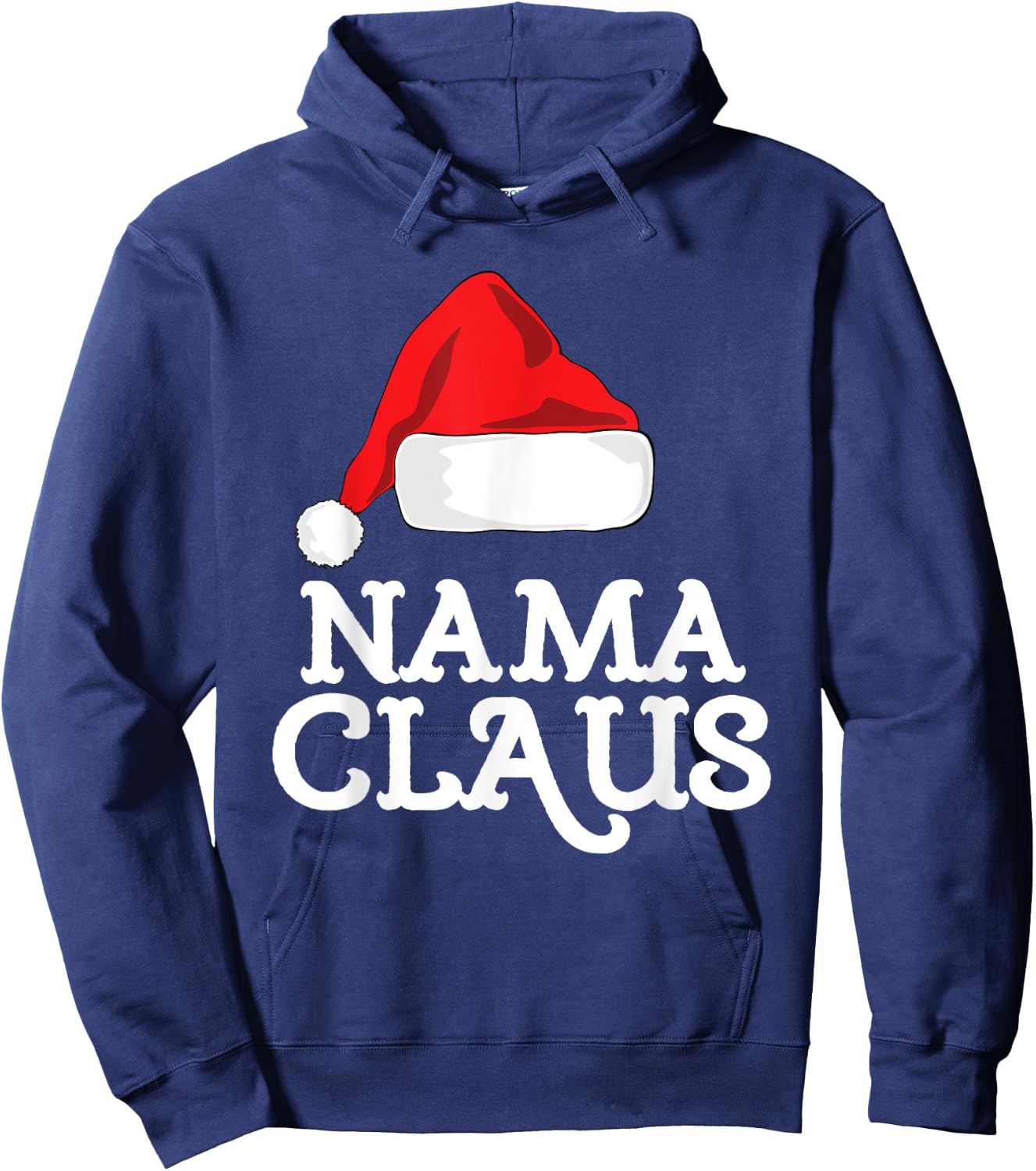 Family Nama Claus Christmas Santa's Hat Pajama Matching Hoodie - Hoodie | Navy