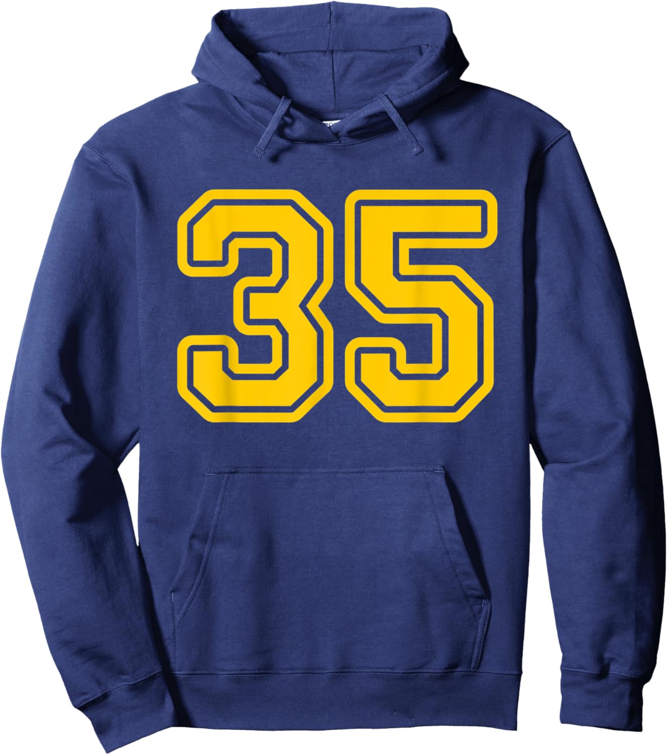 Jersey #35 Golden Yellow Sports Team Jersey Number 35 Hoodie - Hoodie | Navy