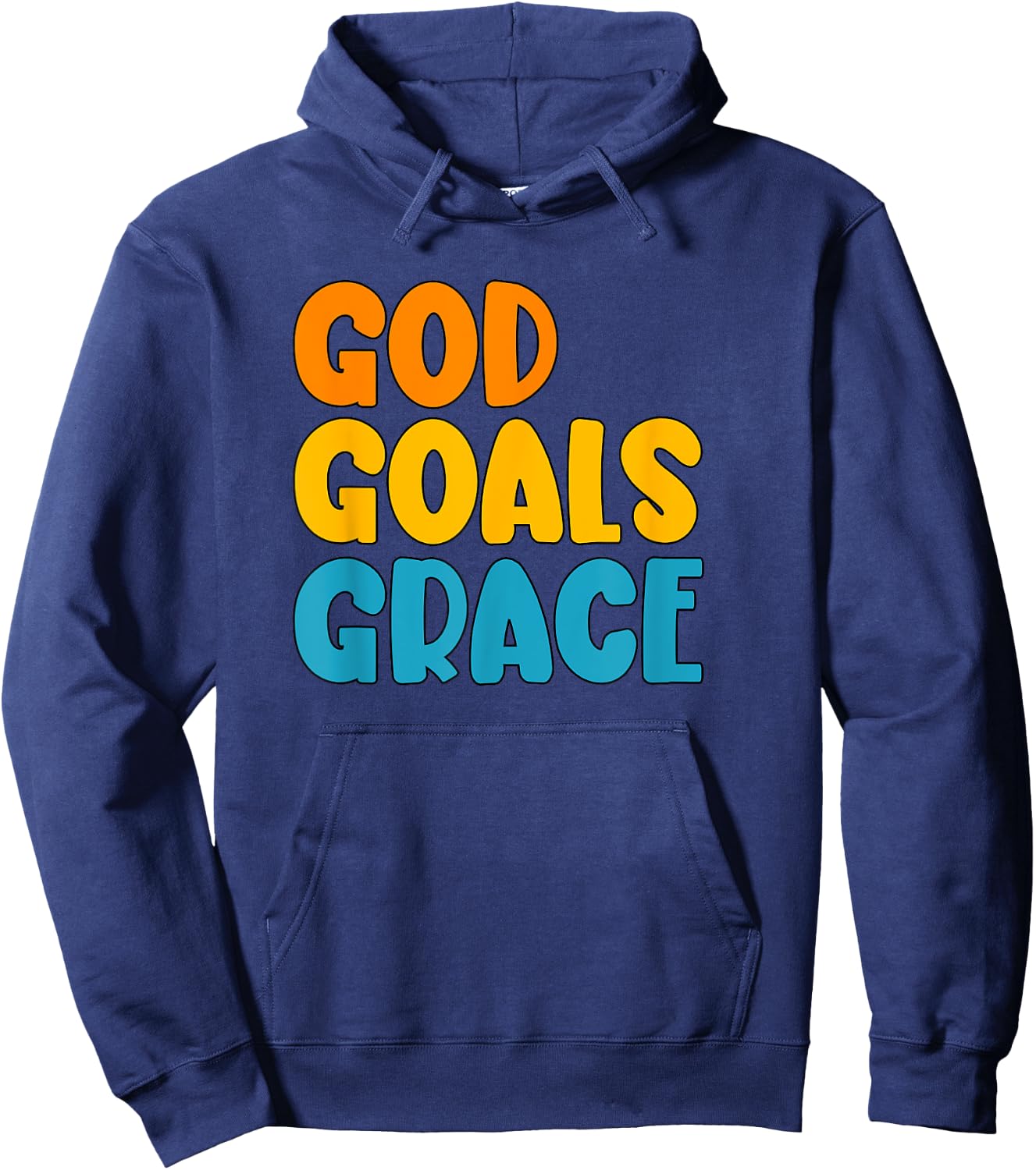 God Goals Grace Christian Gym Workout Apparel Hoodie - Hoodie | Navy