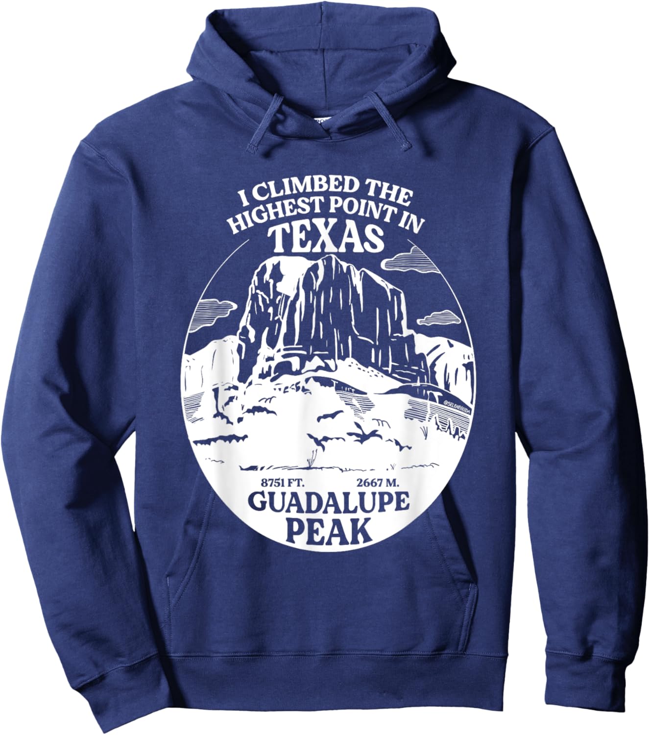 I Climbed Guadalupe Peak- The Highest Point In Texas Hoodie - Hoodie | Navy