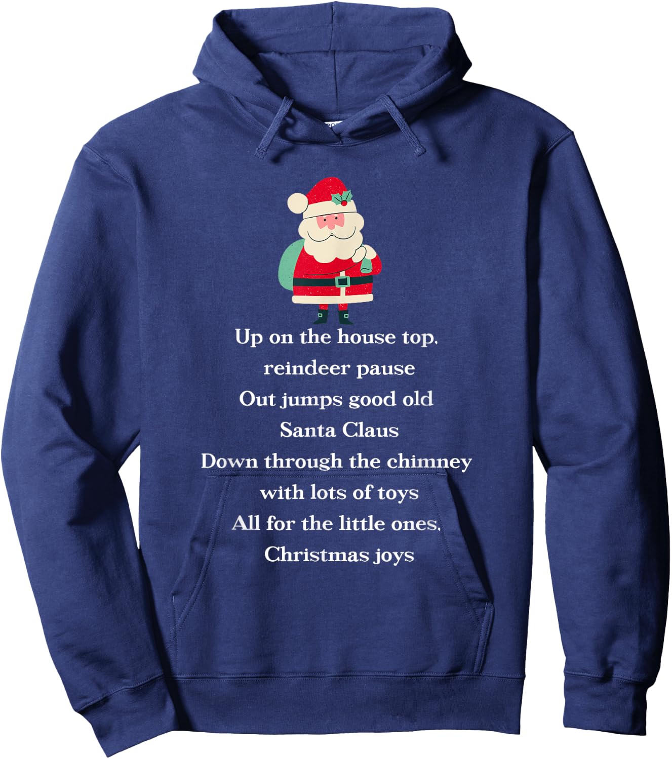 Up On The Housetop Christmas Carol Music Song Santa Xmas Hoodie - Hoodie | Navy