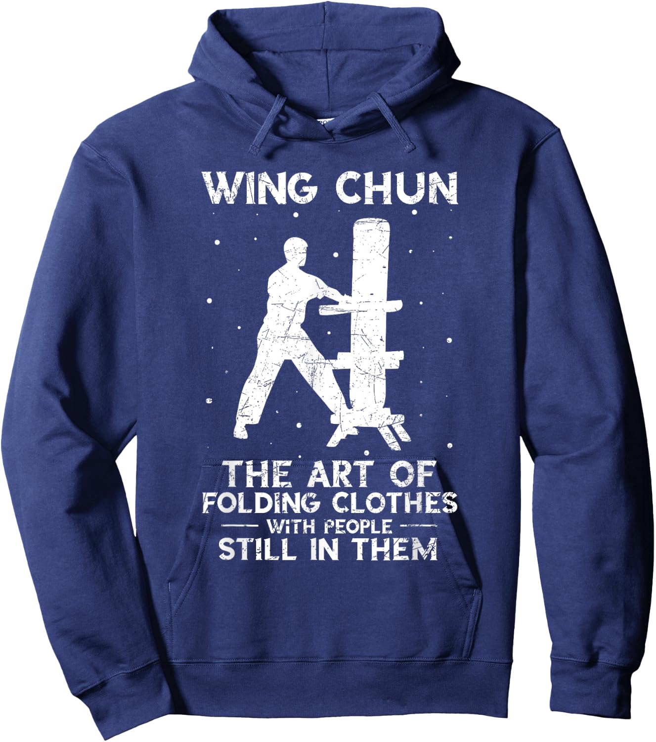 Wing Chun Vintage The Art of Folding Clothes Kung Fu Hoodie - Hoodie | Navy