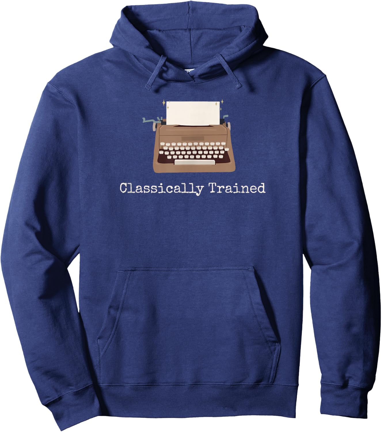 Classically Trained Typewriter Mechanical Analog Old School Hoodie - Hoodie | Navy