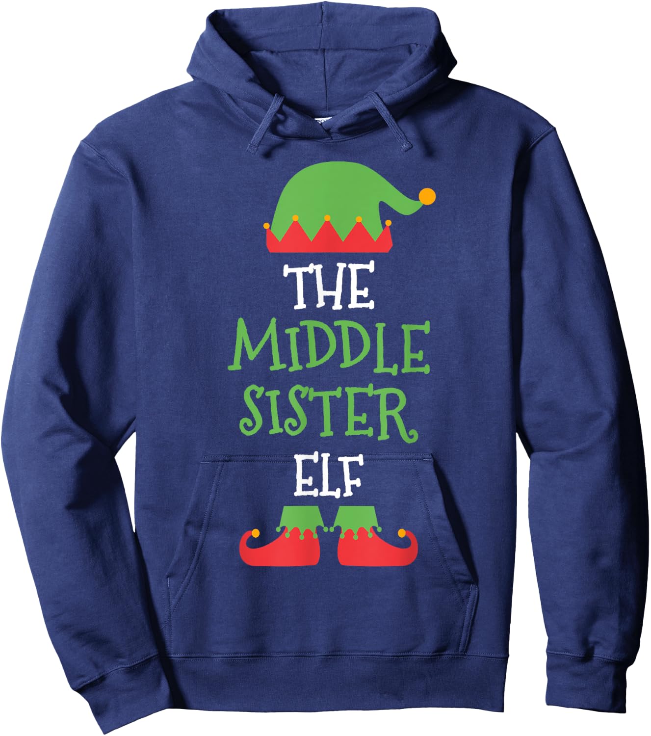 I'm The Middle Sister Elf Christmas Family Matching Group Gi Hoodie - Hoodie | Navy