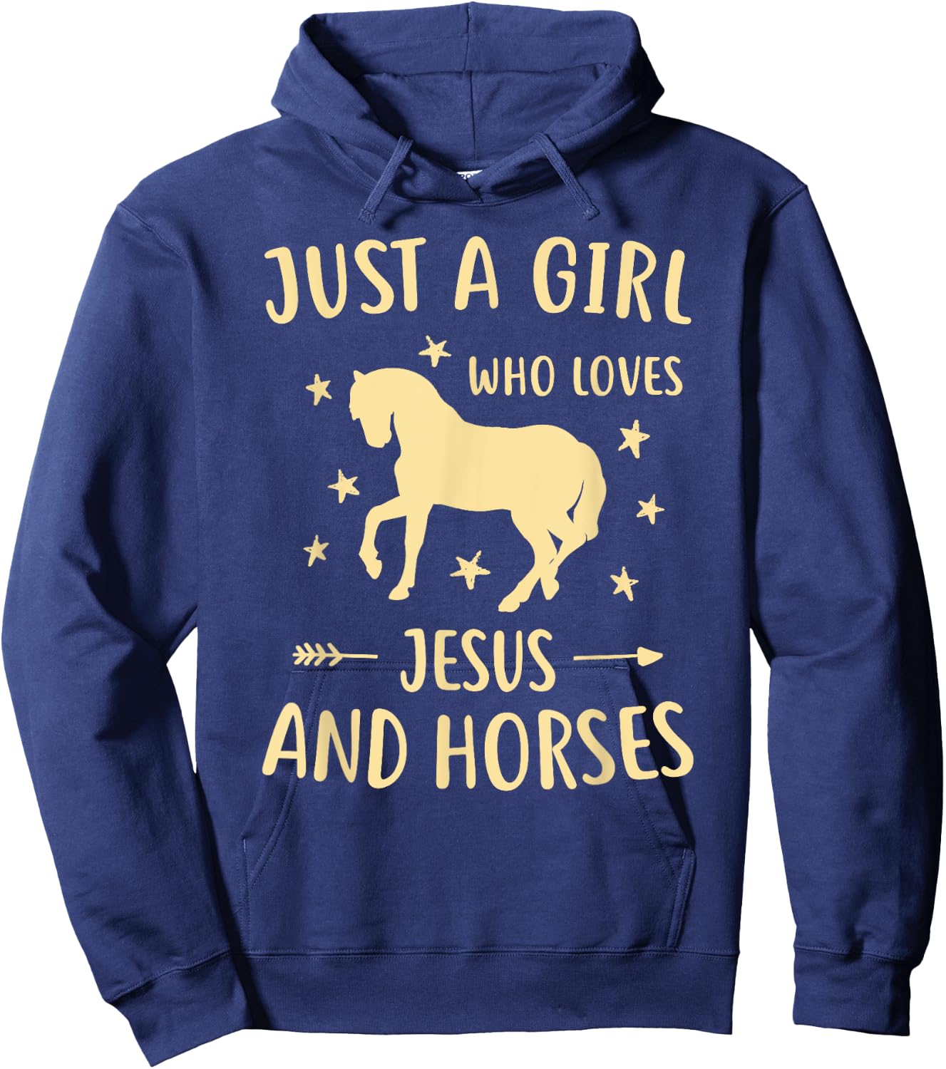 Jesus And Horses For Girls Teens Women Horse Lover Christian Hoodie - Hoodie | Navy
