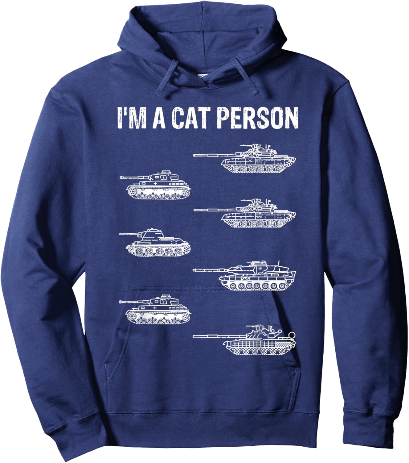 Funny 7 Tanks I'm A Cat Person German Cats Military Tank Set Hoodie - Hoodie | Navy