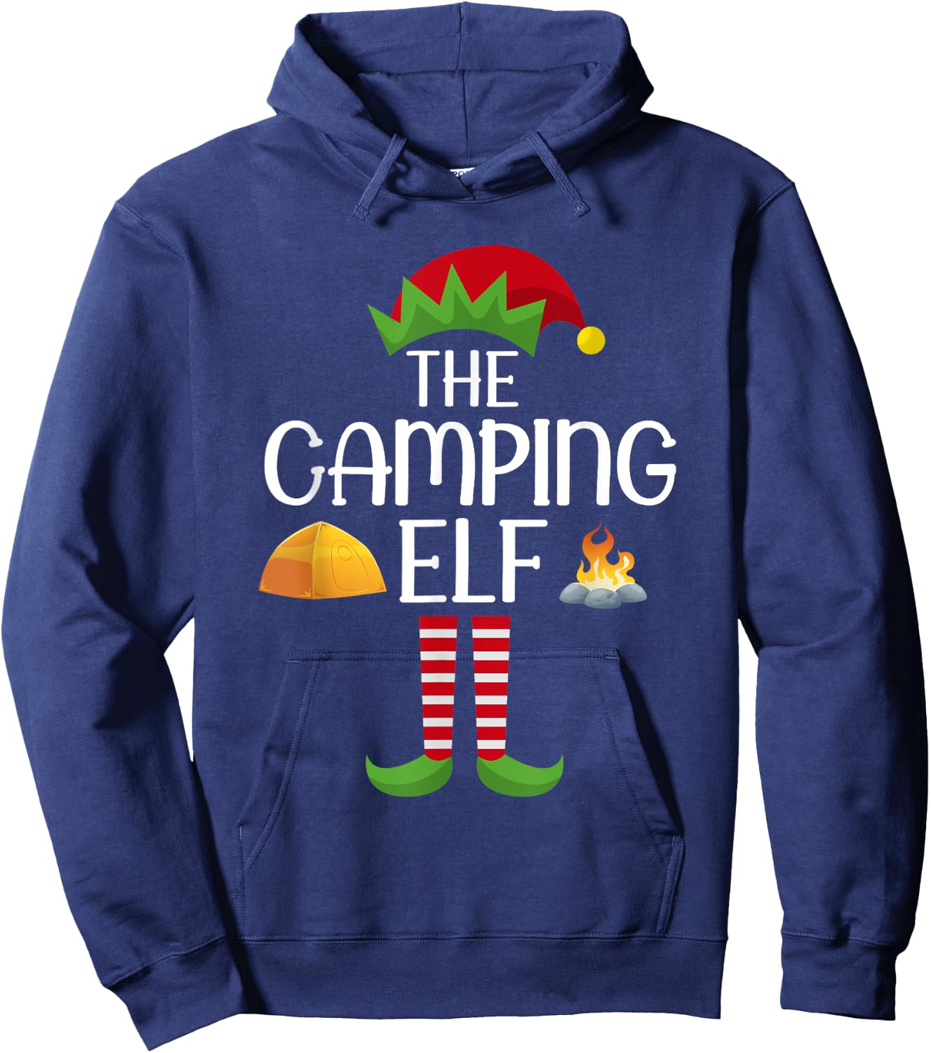 Elf Group Matching Family Christmas Costume The Camping ELF Hoodie - Hoodie | Navy
