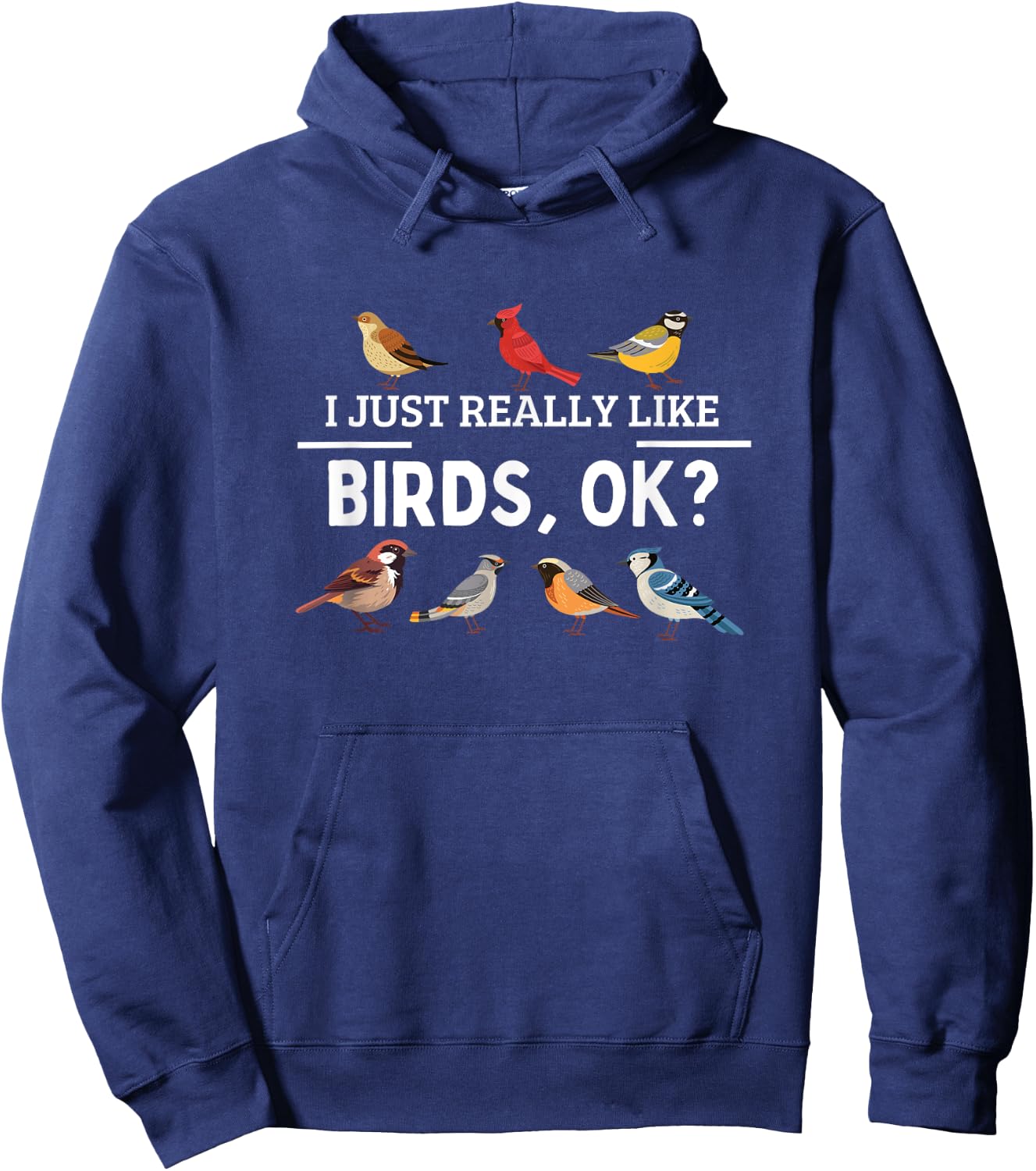 I Just Really Like Birds OK Vintage Retro Bird Watching Hoodie - Hoodie | Navy