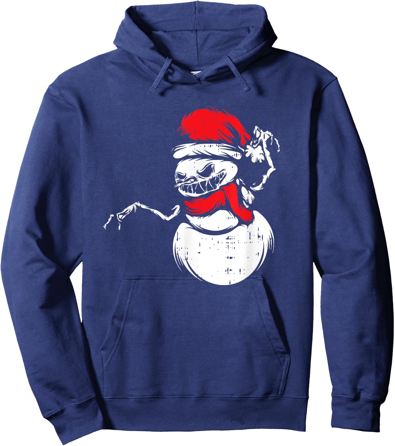 Monster Snowman Santa Hat Christmas Pajama X-Mas Winter Hoodie - Hoodie | Navy