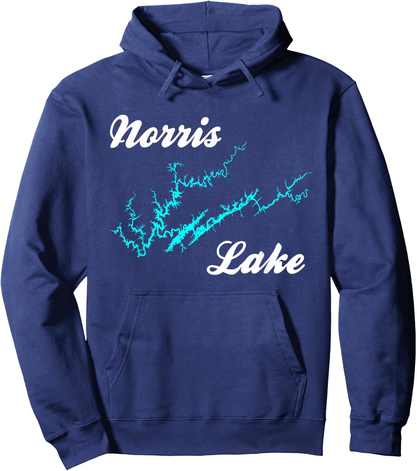 Minimalist Norris Lake, Tennessee Hoodie - Hoodie | Navy
