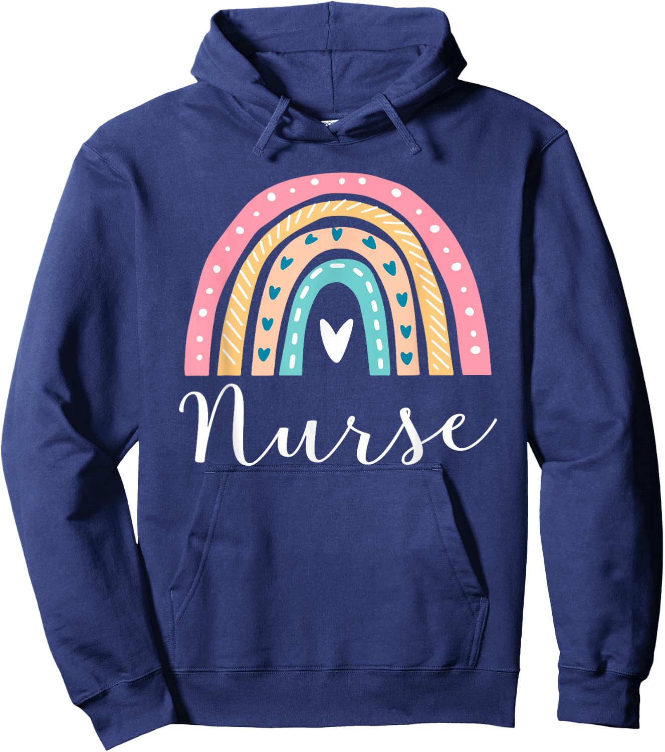 Funny Nurse Rainbow Gifts Nursing Hoodie - Hoodie | Navy