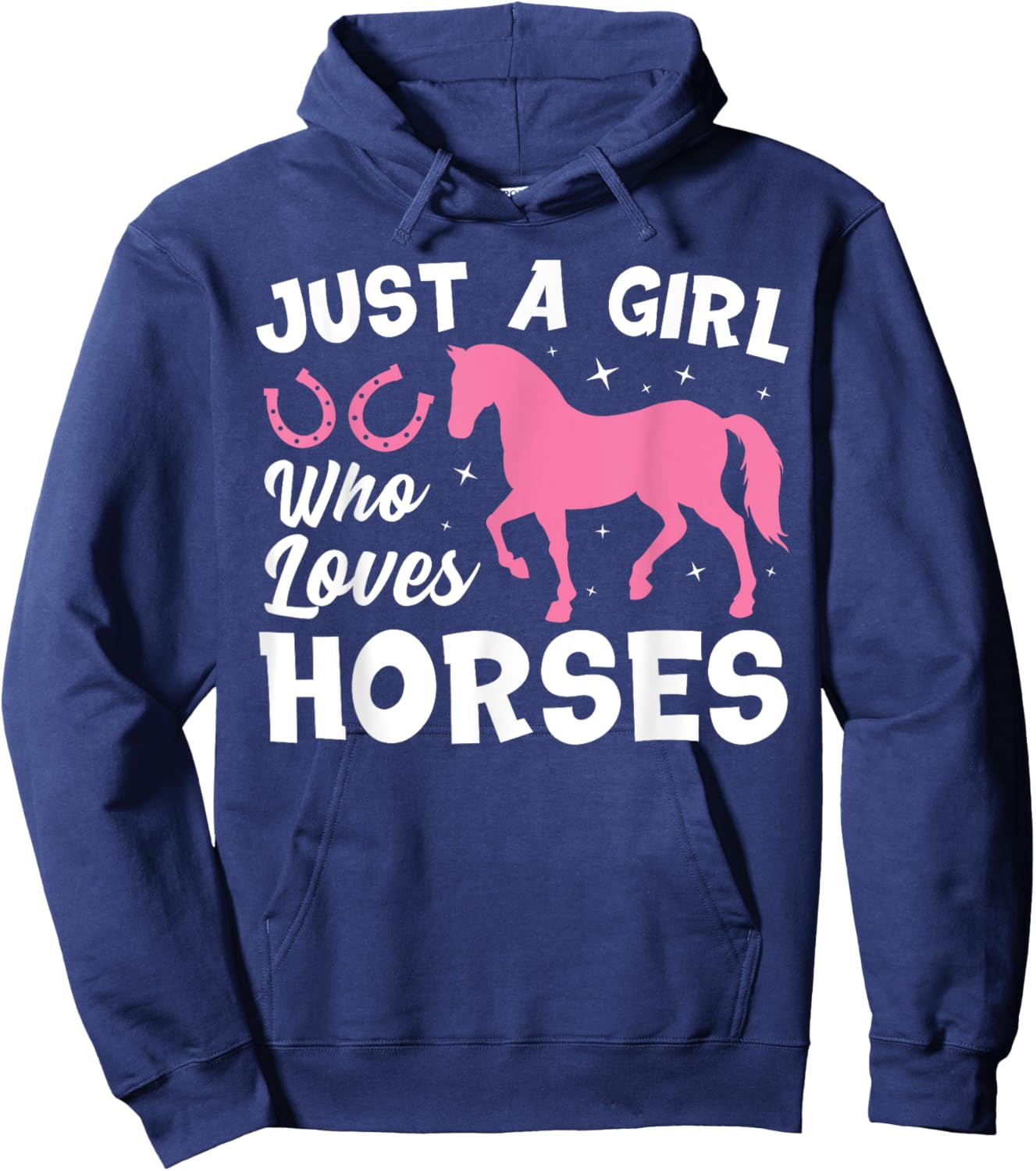 Cute Horse Design Girls Horse Riding Equestrian Hoodie - Hoodie | Navy