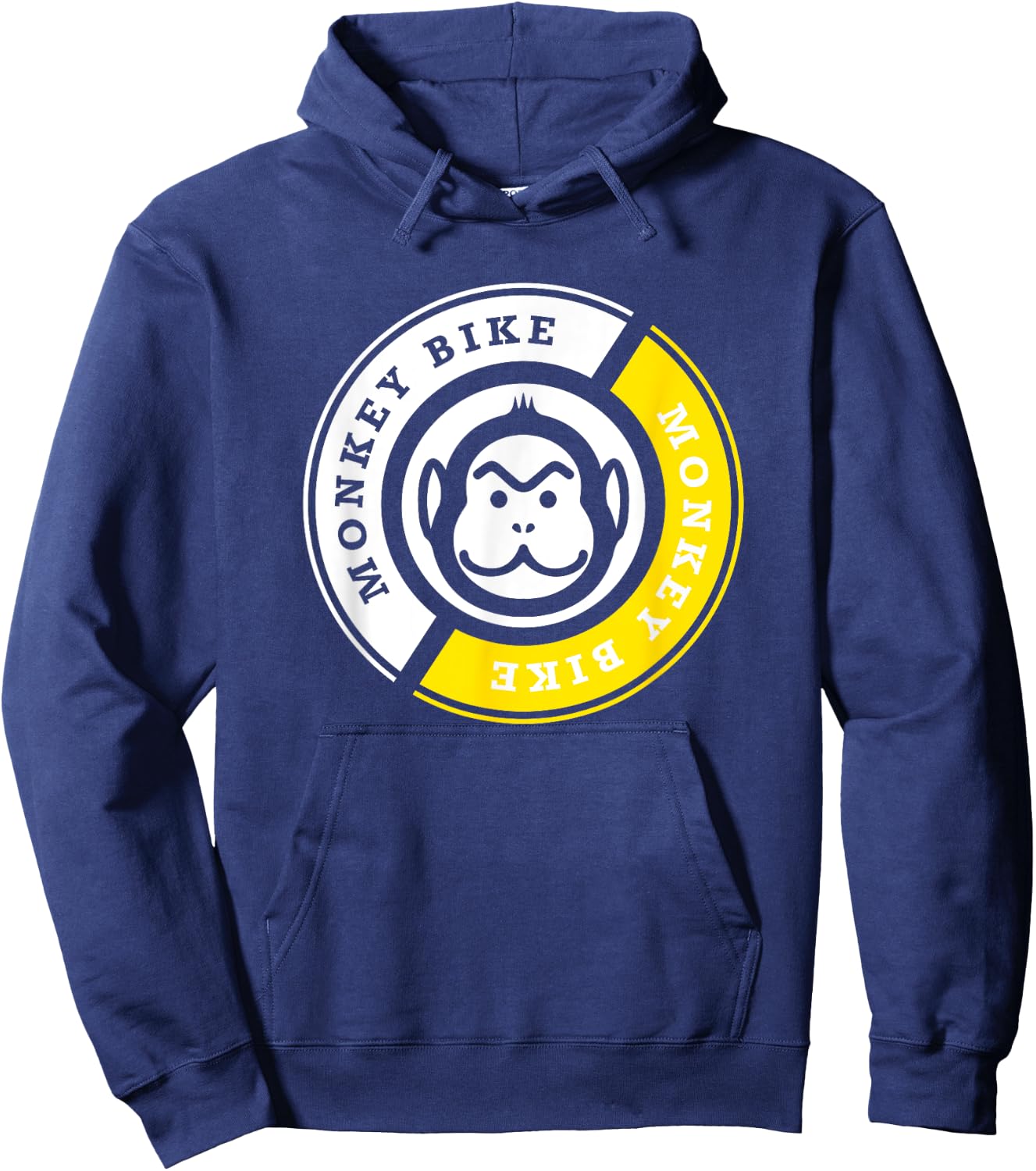 Monkey Bike Yellow Graphic Hoodie - Hoodie | Navy