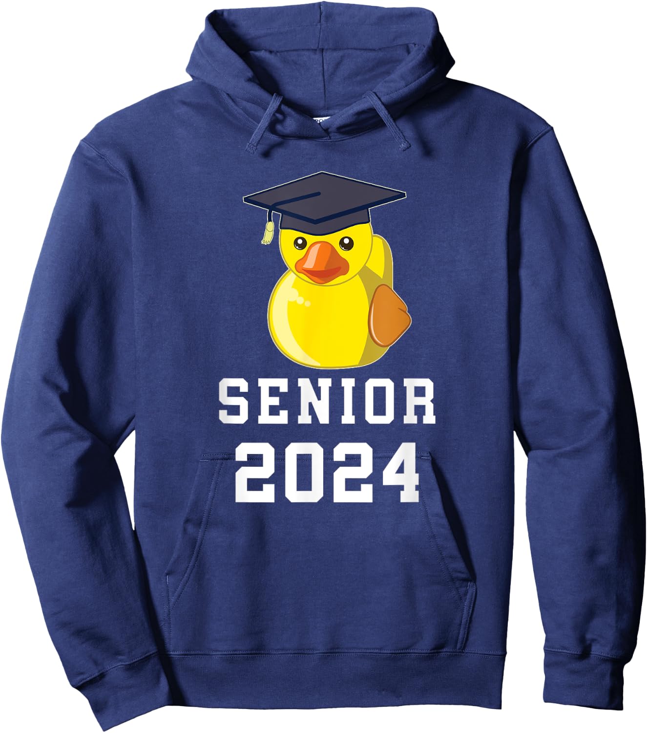 Rubber Duck Senior 2024 Graduate School & College Graduation Hoodie - Hoodie | Navy
