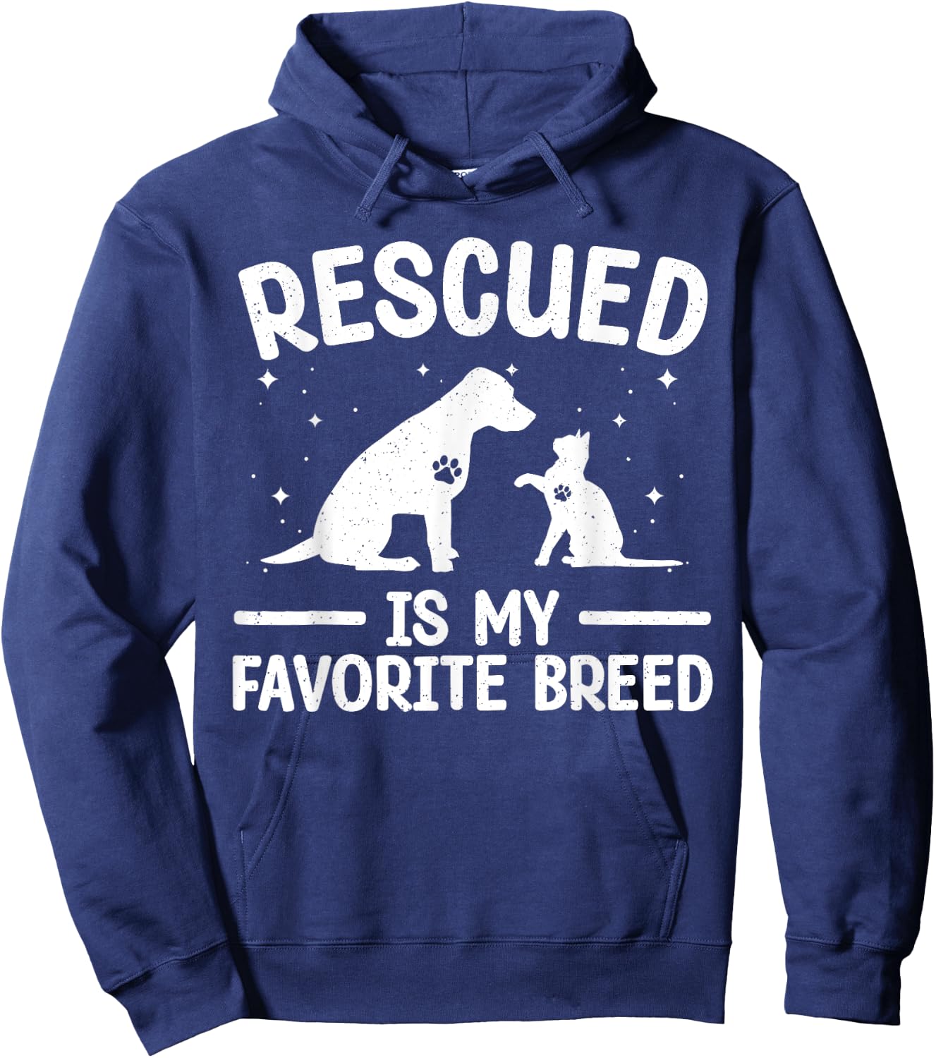 Animal Rescue Art Women Dog Cat Pet Rescuer Lover Hoodie - Hoodie | Navy