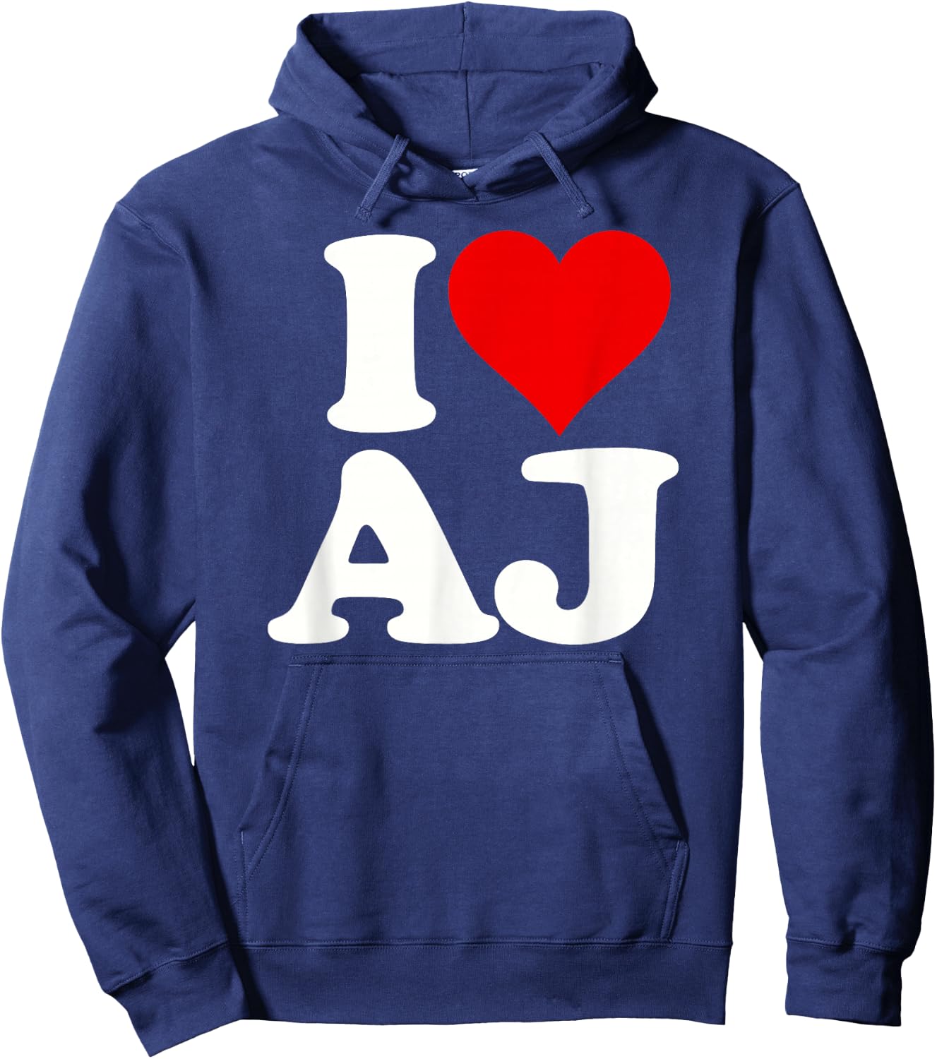 I Love Heart Aj A.j. a J Initals Monogram Name Nickname Hoodie - Hoodie | Navy