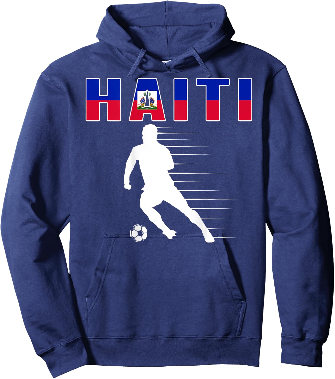 Haiti Soccer Lovers Jersey - Haitian Flag Football Players Hoodie - Hoodie | Navy