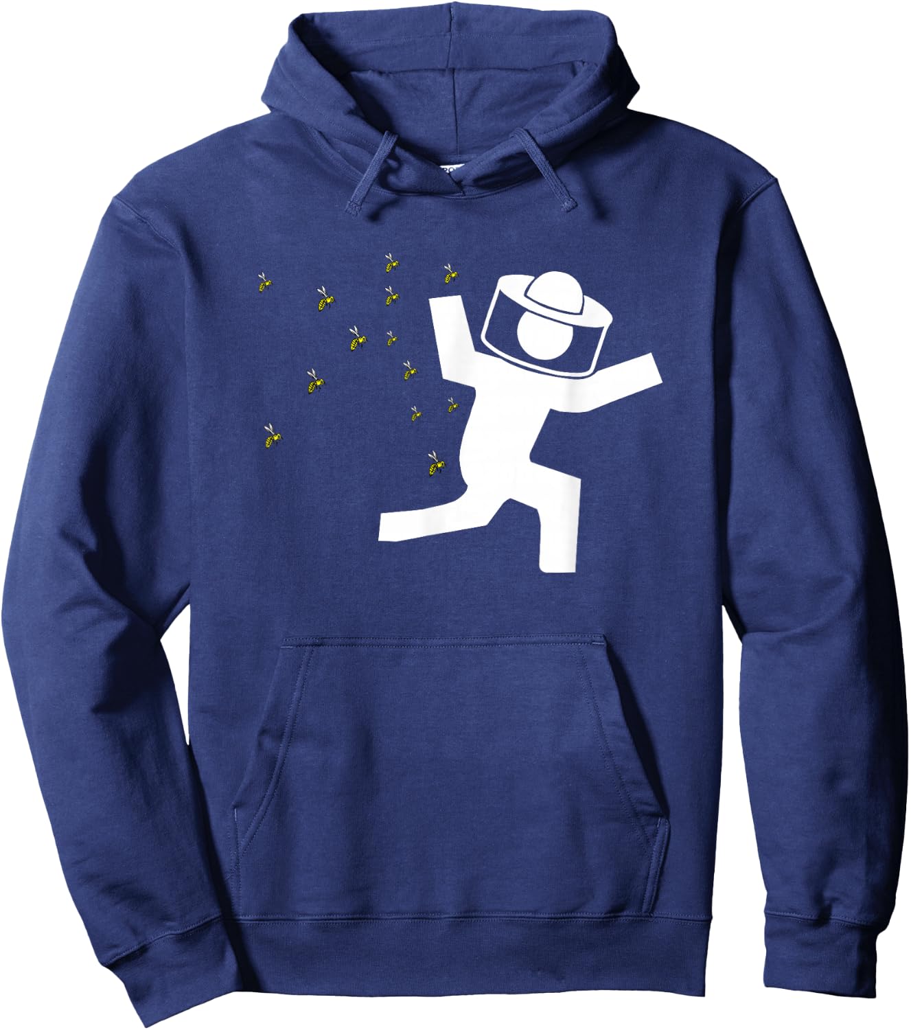 Beekeeper Chased by Bees Funny Running Beekeeper Hoodie - Hoodie | Navy